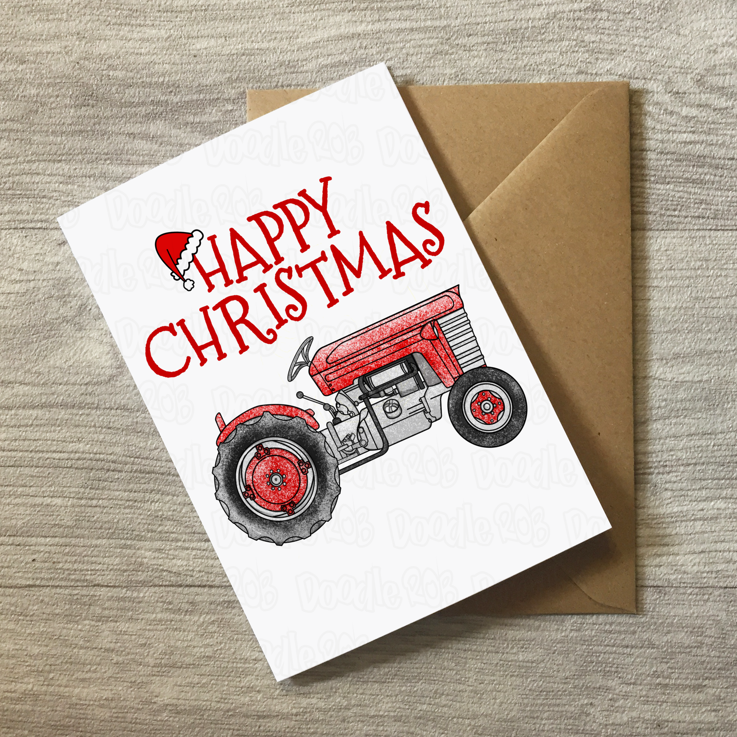 Vintage Tractor Christmas Card - Xmas Card For Farmer - Tractor Enthusiast Greeting Card
