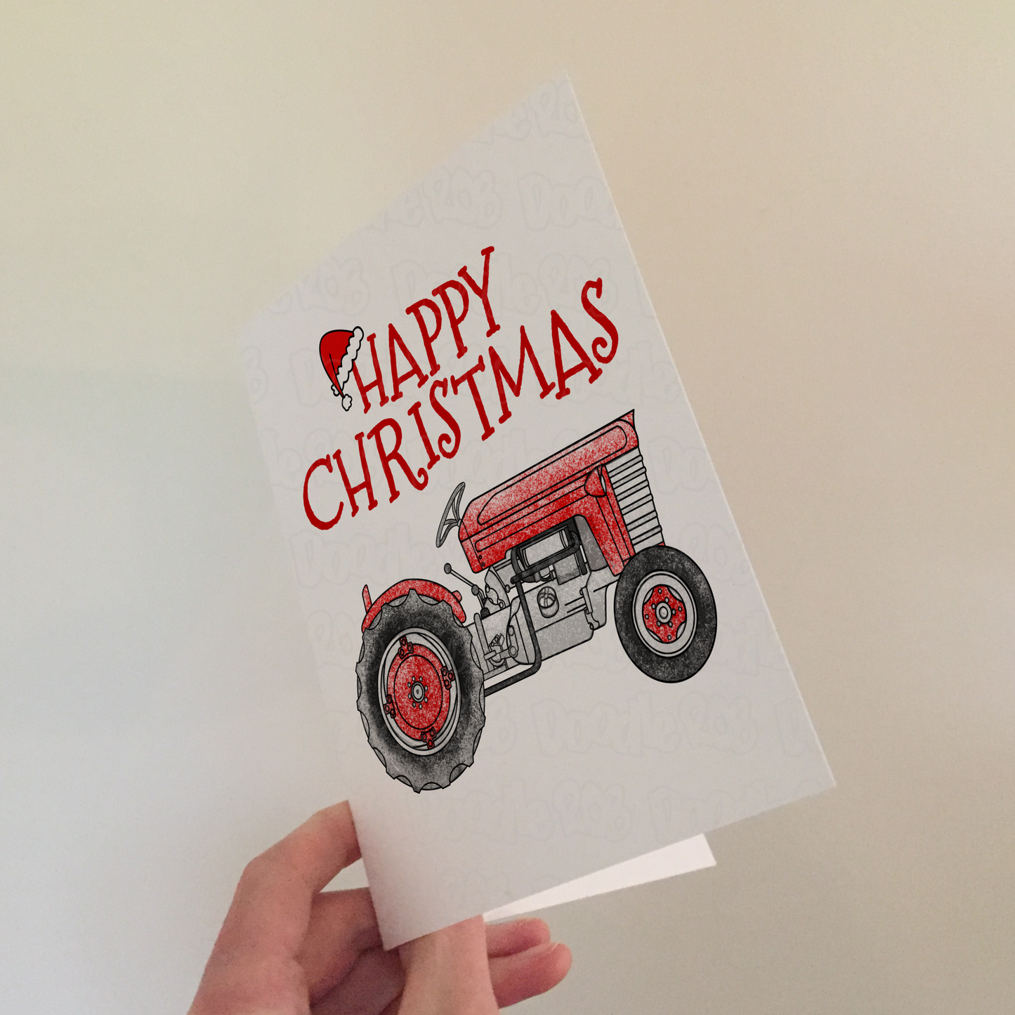 Vintage Tractor Christmas Card - Xmas Card For Farmer - Tractor Enthusiast Greeting Card