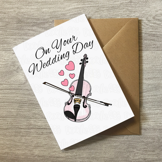 Violin Wedding Card - On Your Wedding Day - Wedding Card For Musicians