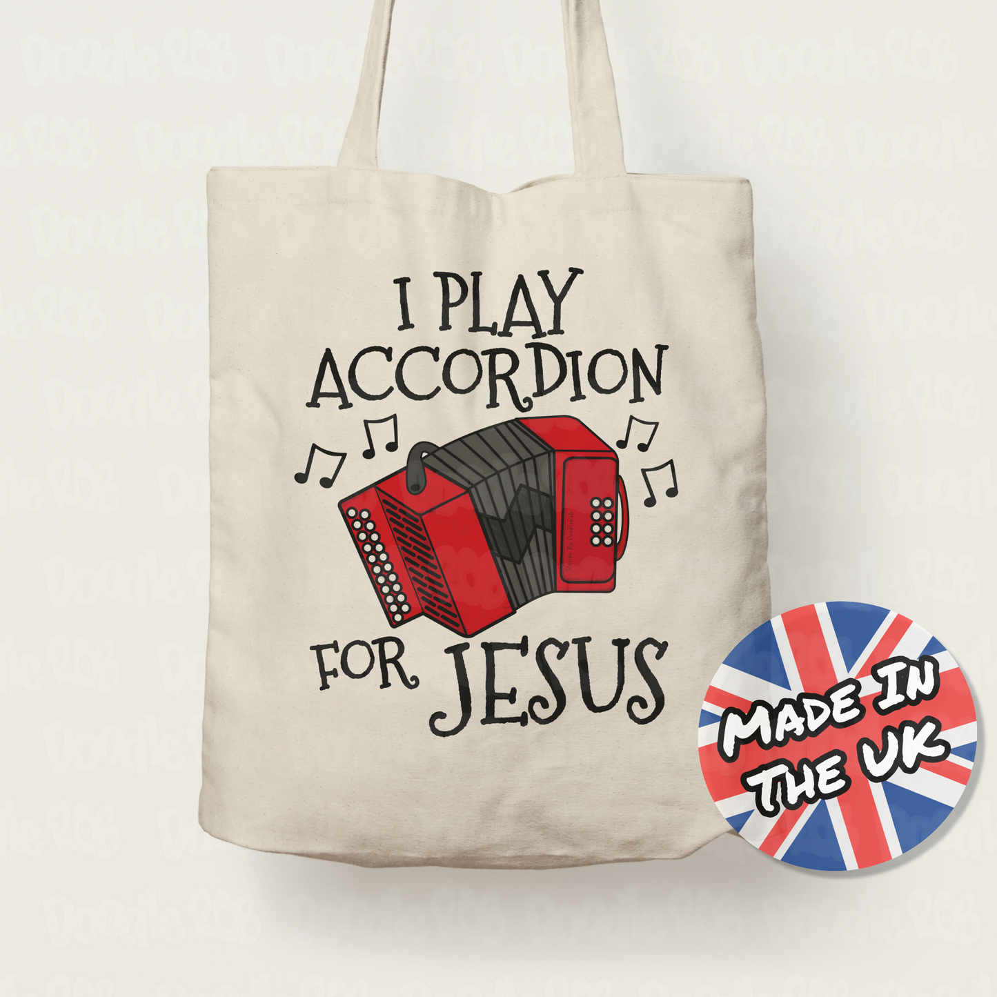 Christian Accordion Tote Bag - I Play Accordion For Jesus - Church Accordionist Gift