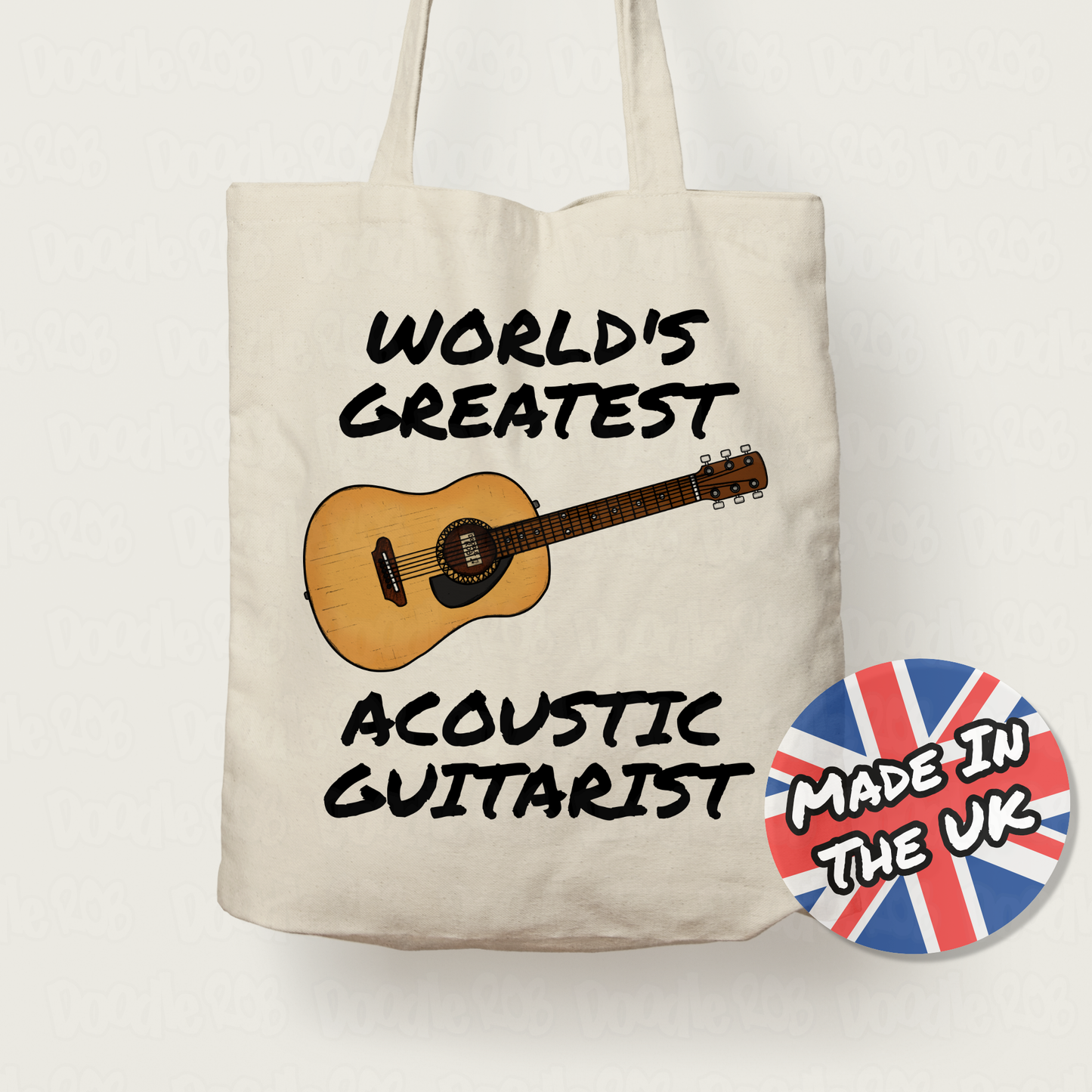 Acoustic Guitar Tote Bag - World's Greatest Acoustic Guitarist - Guitar Teacher Gift
