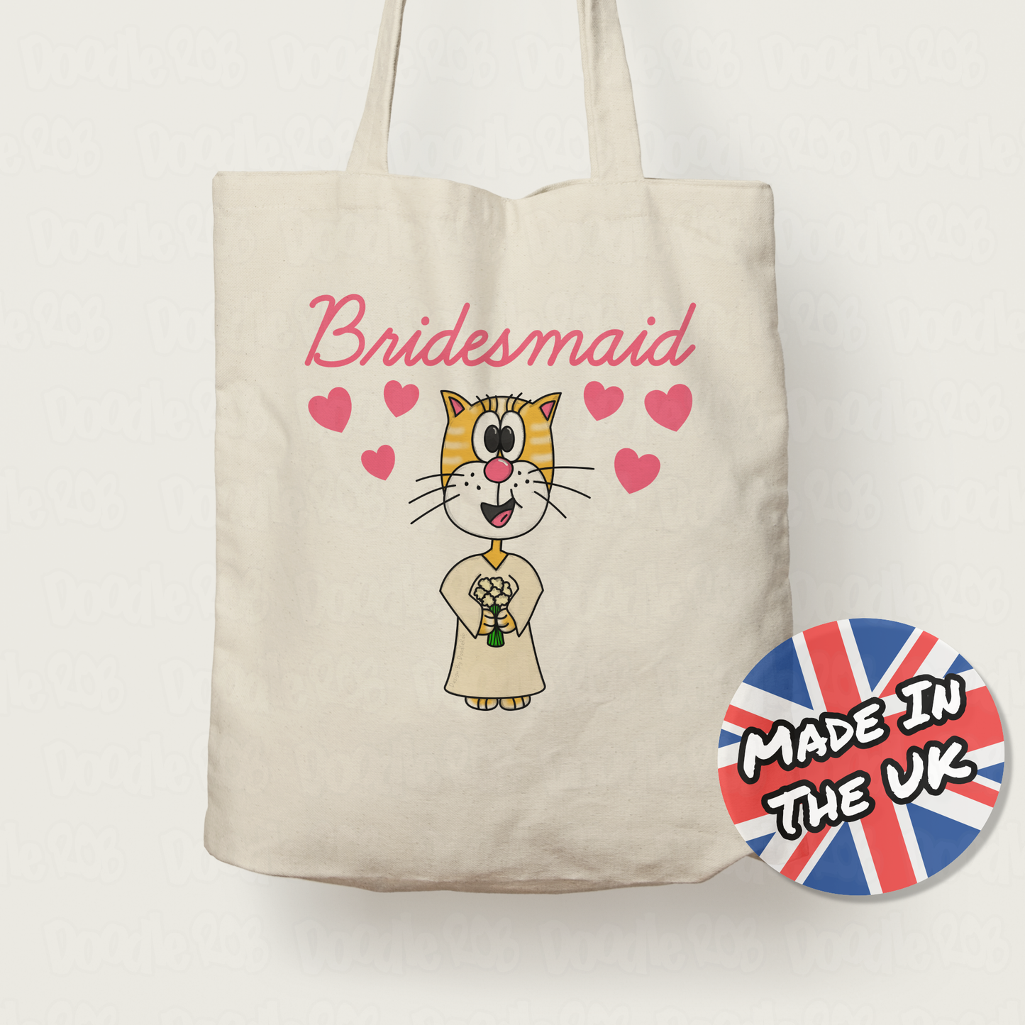 Cat Bridesmaid Tote Bag - Cute Gift For Bridesmaids - Bridal Party Cat Gift