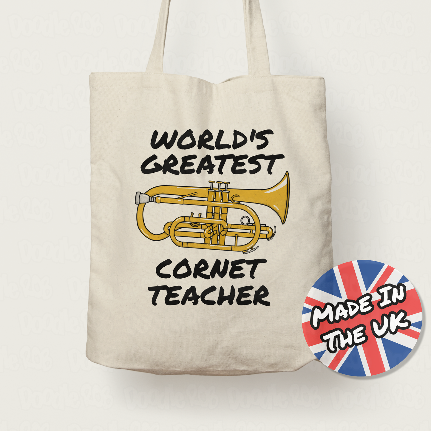 Cornet Teacher Tote Bag - World's Greatest Cornet Teacher - Brass Musician Gift