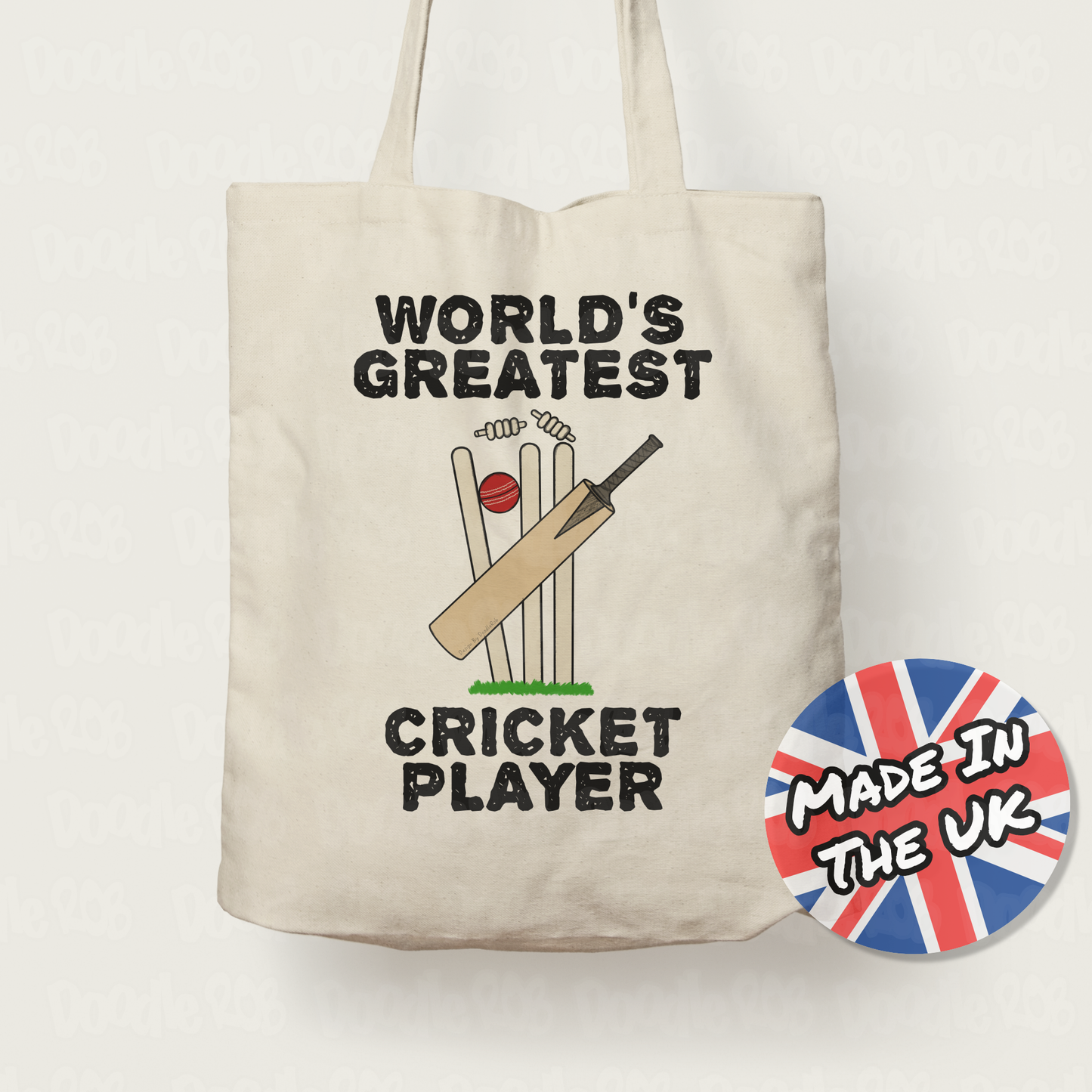 Funny Cricket Tote Bag - World's Greatest Cricket Player - Gift For Cricketer