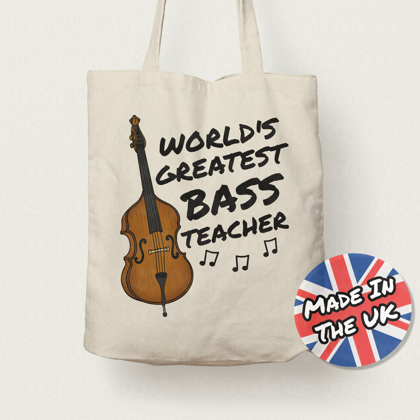 Double Bass Teacher Tote Bag - World's Greatest Bass Player - Gift For Bassist