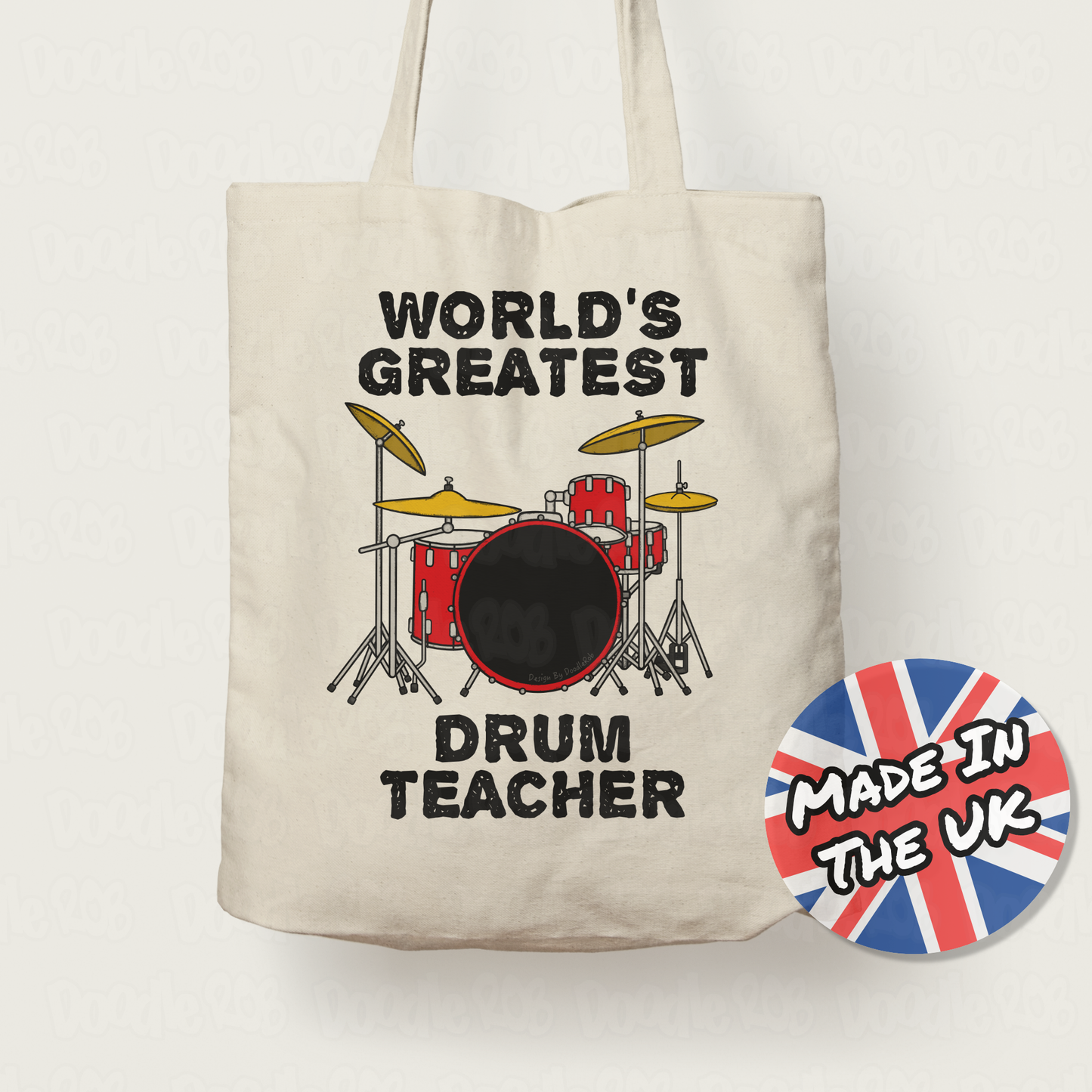 Drum Teacher Tote Bag - World's Greatest Drum Teacher - Music Teacher Gift