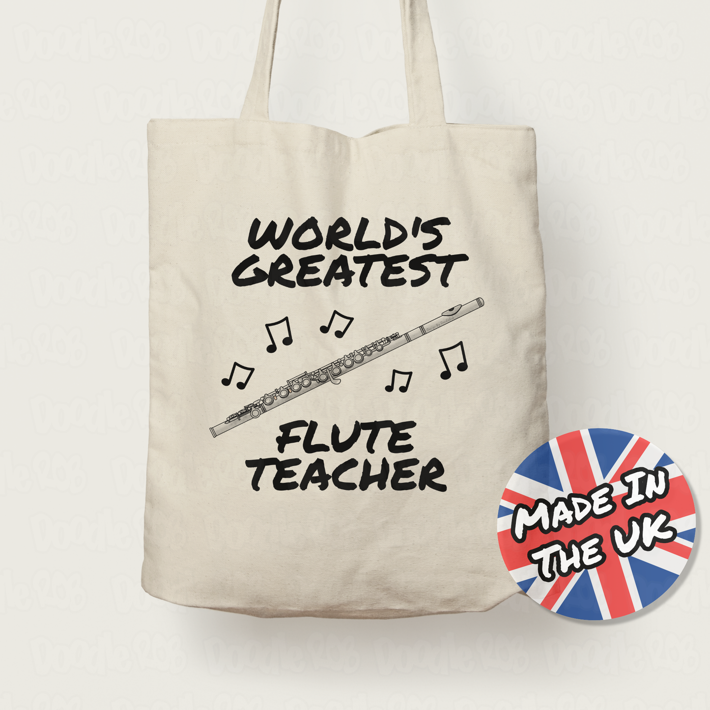 Flute Teacher Tote Bag - World's Greatest Flute Teacher - Gift For Flautist