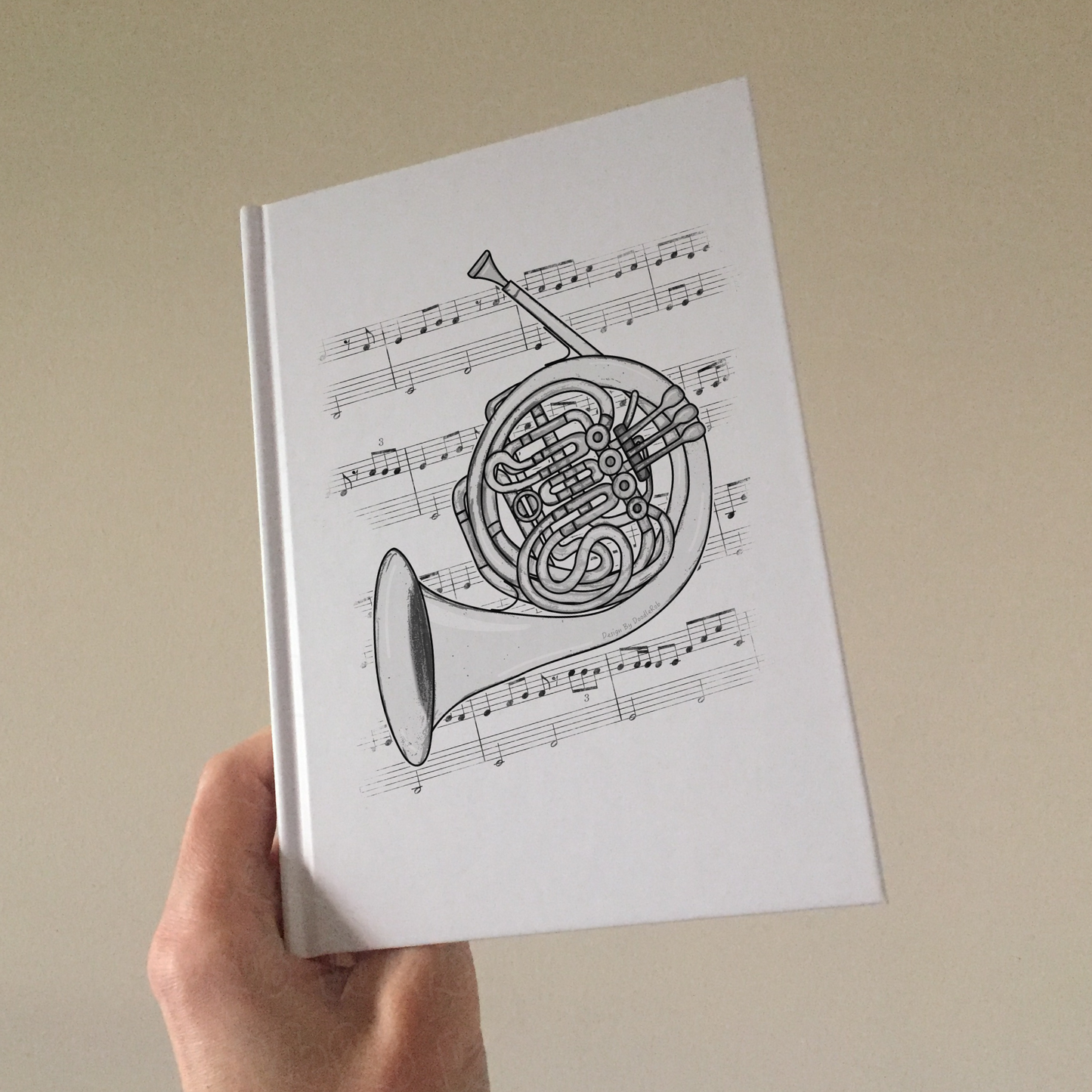 French Horn Lined Journal - Horn Player Notebook - Brass Musician Gift