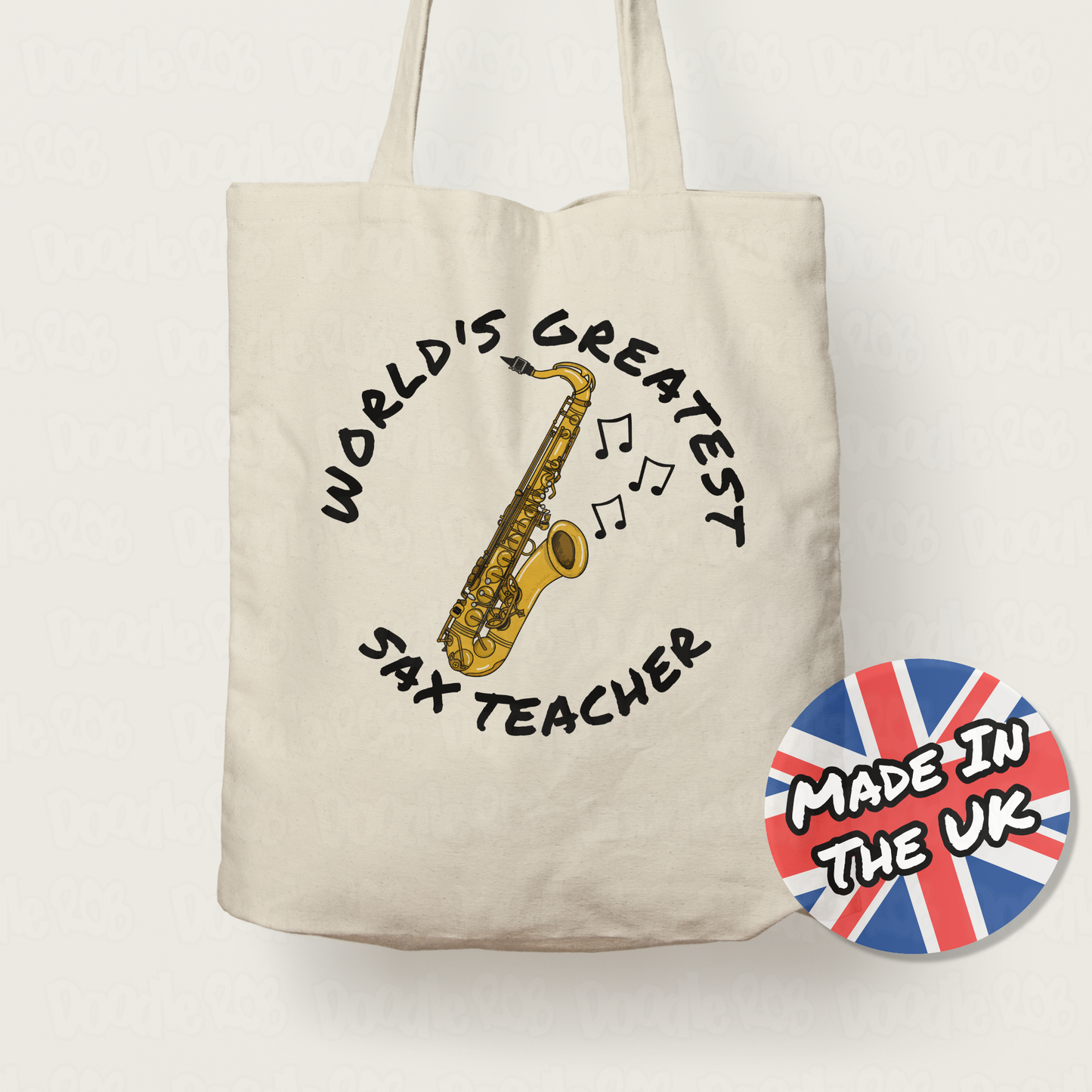 Saxophone Teacher Tote Bag - World's Greatest Sax Teacher - Saxophonist Gift