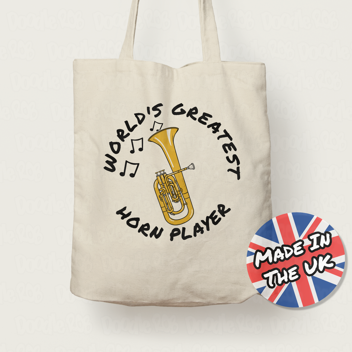 Tenor Horn Tote Bag - World's Greatest Horn Player - Brass Musician Gift
