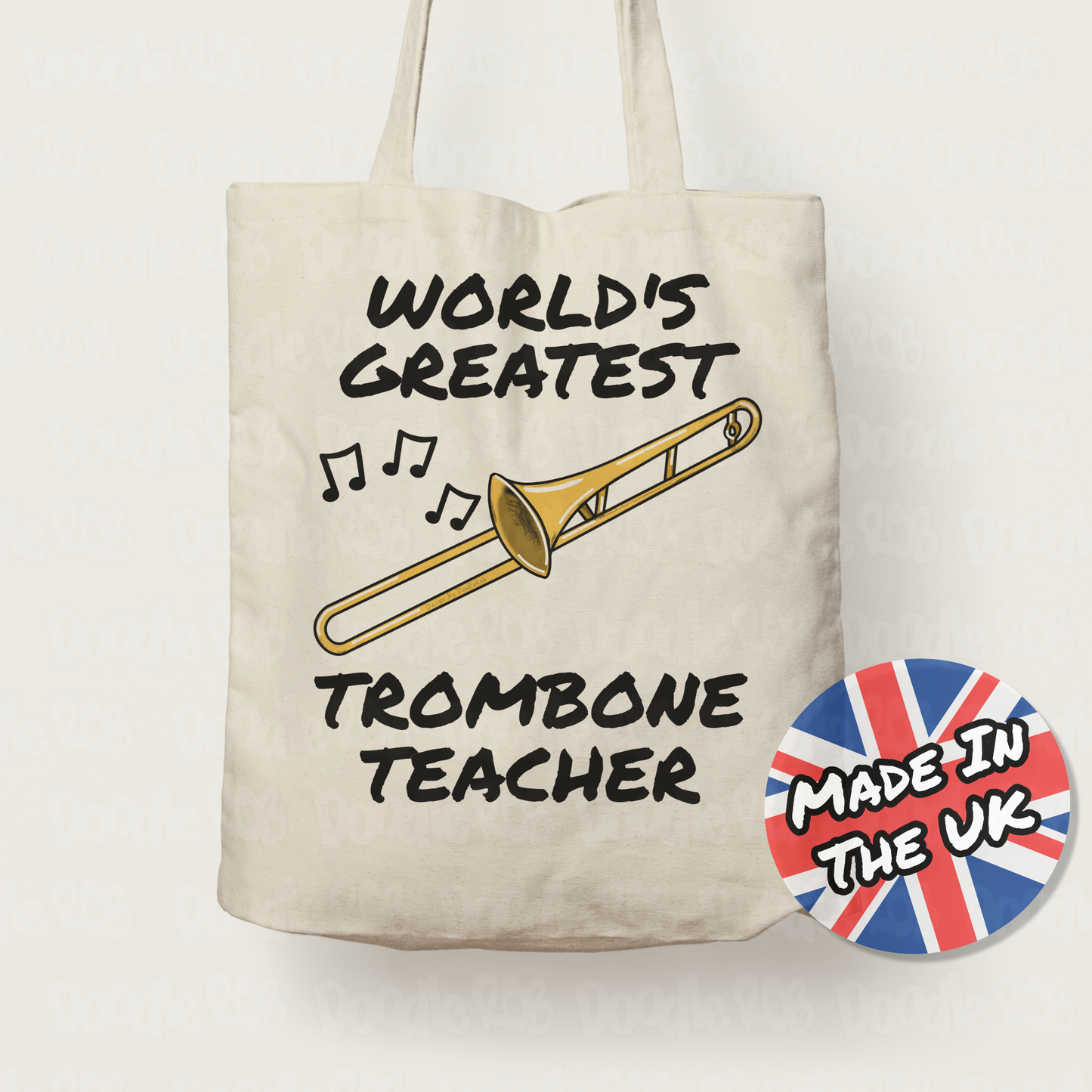 Trombone Teacher Tote Bag - World's Greatest Trombone Teacher - Gift For Trombonist