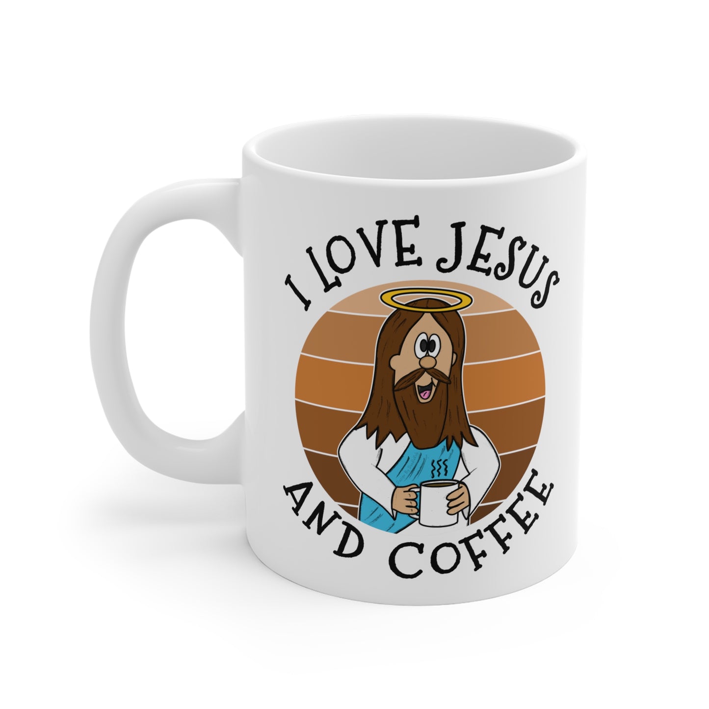 Funny Jesus Coffee Mug - I Love Jesus And Coffee - Funny Church Mug