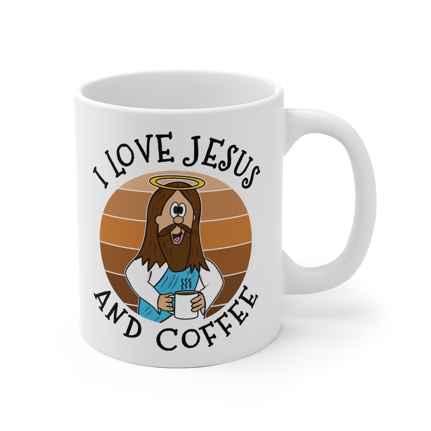 Funny Jesus Coffee Mug - I Love Jesus And Coffee - Funny Church Mug