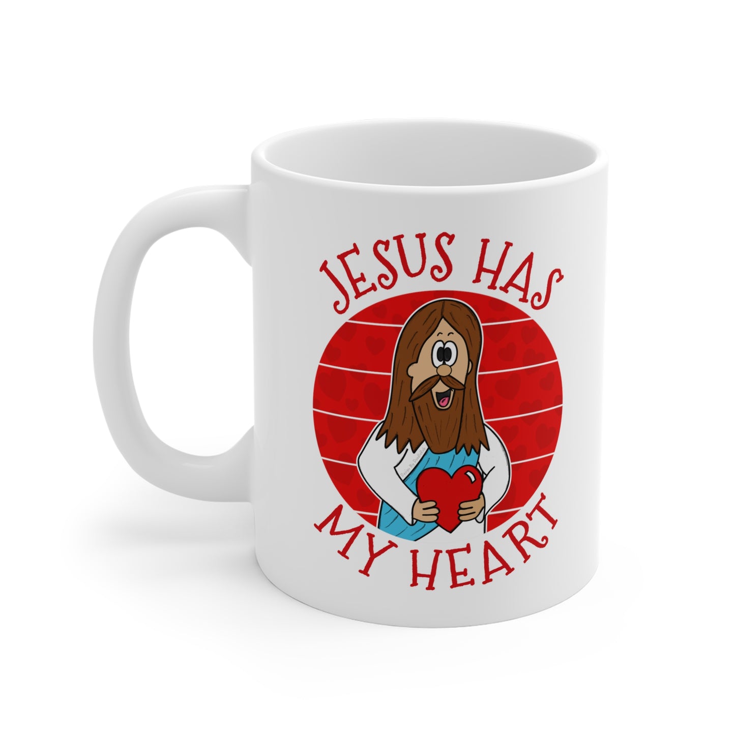 Funny Jesus Mug - Jesus Has My Heart - Christian Valentines Day Gift - Funny Church Mug
