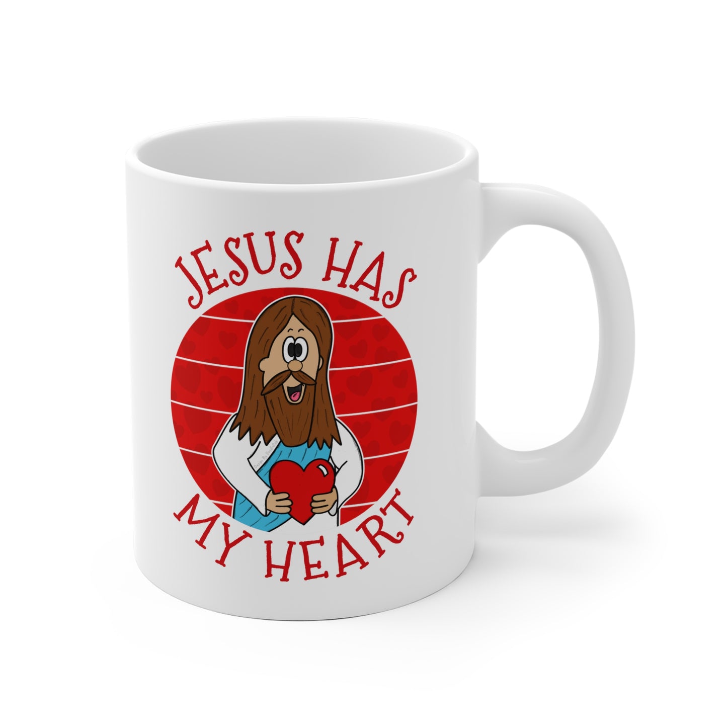 Funny Jesus Mug - Jesus Has My Heart - Christian Valentines Day Gift - Funny Church Mug
