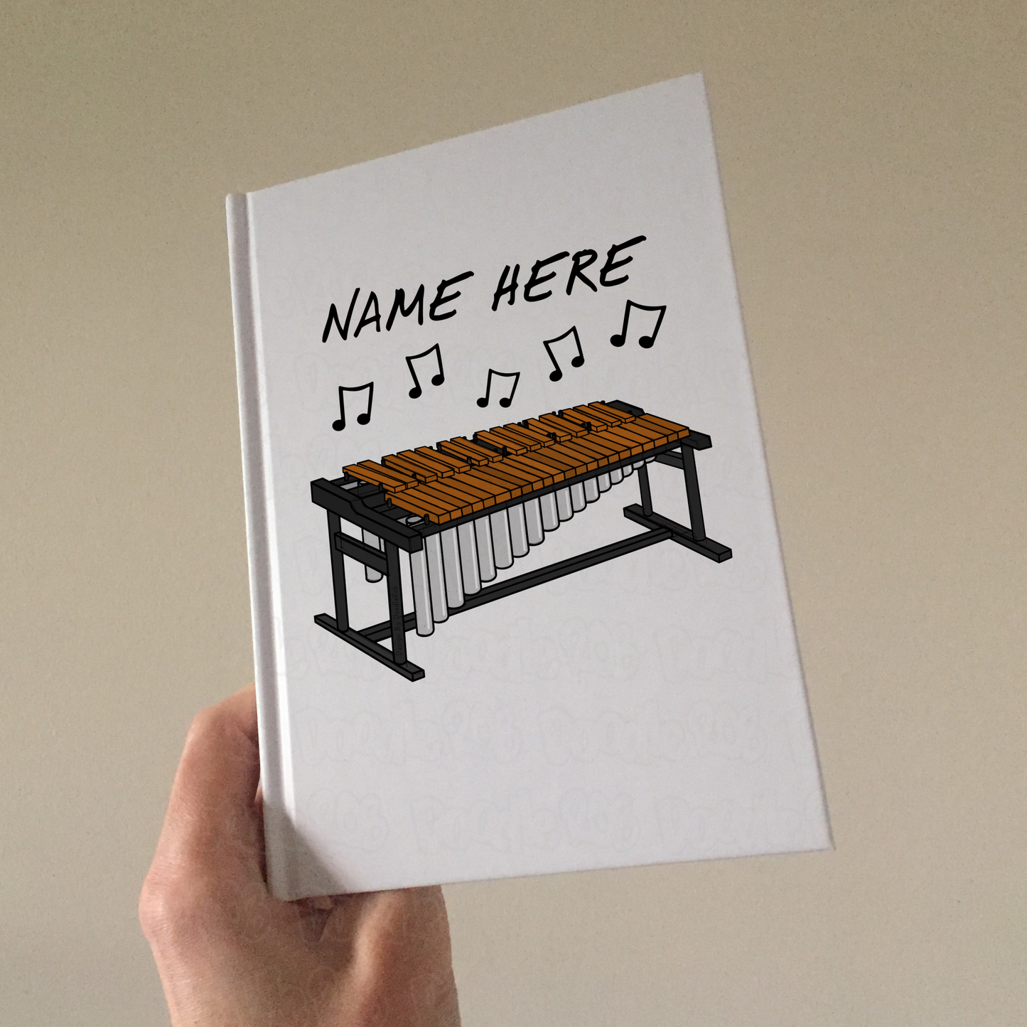 Marimba Personalised Journal - Marimbist Custom Notebook - Gift For Percussionist