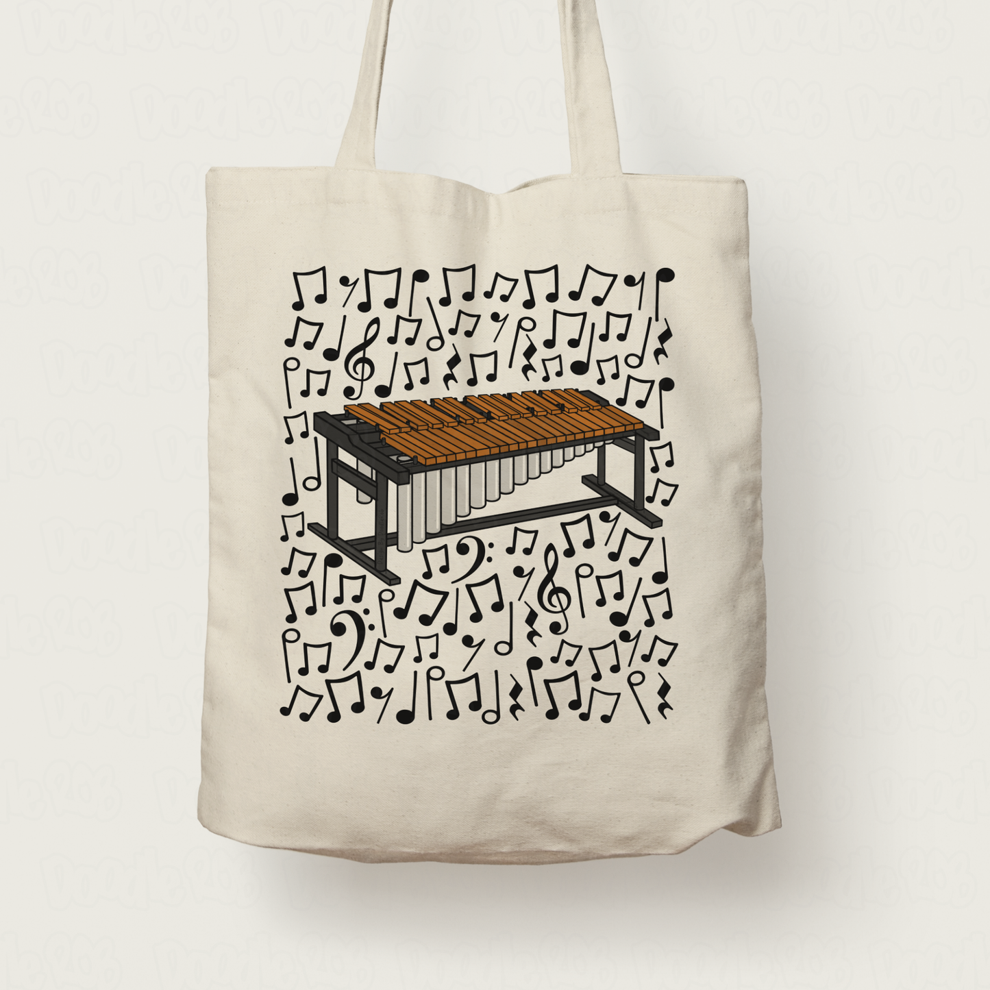 Marimba Musical Notes Tote Bag - Gift For Percussionist - Percussion Teacher Tote Bag - Orchestral Musician Gift