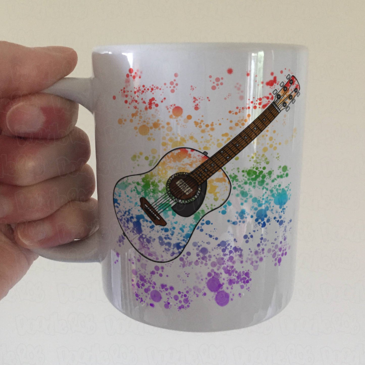 Acoustic Guitar Rainbow Mug - Gift For Guitarist - Guitar Teacher Gift - Music Student Mug