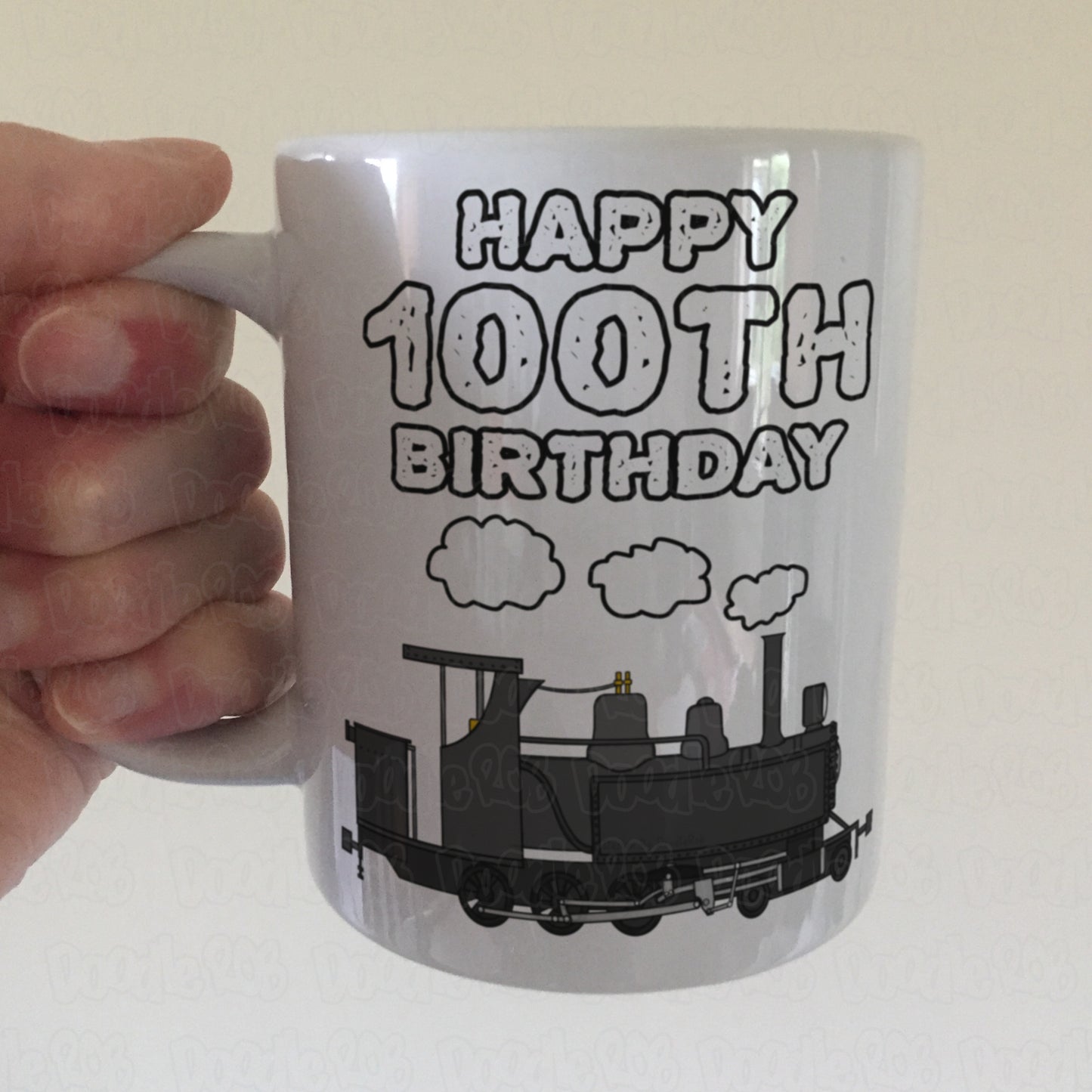 100th Birthday Steam Train Mug - Railway Enthusiast Mug - 100th Birthday Gift For Him
