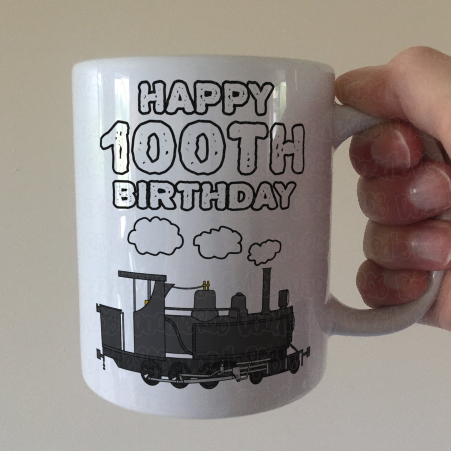 100th Birthday Steam Train Mug - Railway Enthusiast Mug - 100th Birthday Gift For Him