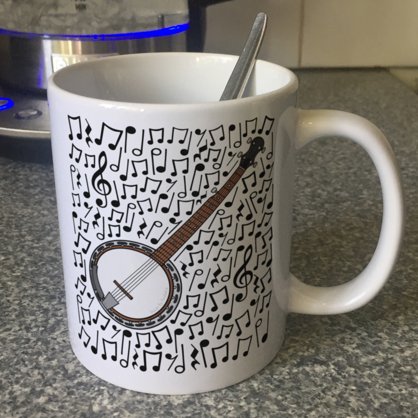 Banjo Musical Notes Mug - Banjoist Gift - Banjo Teacher Folk Musician Mug