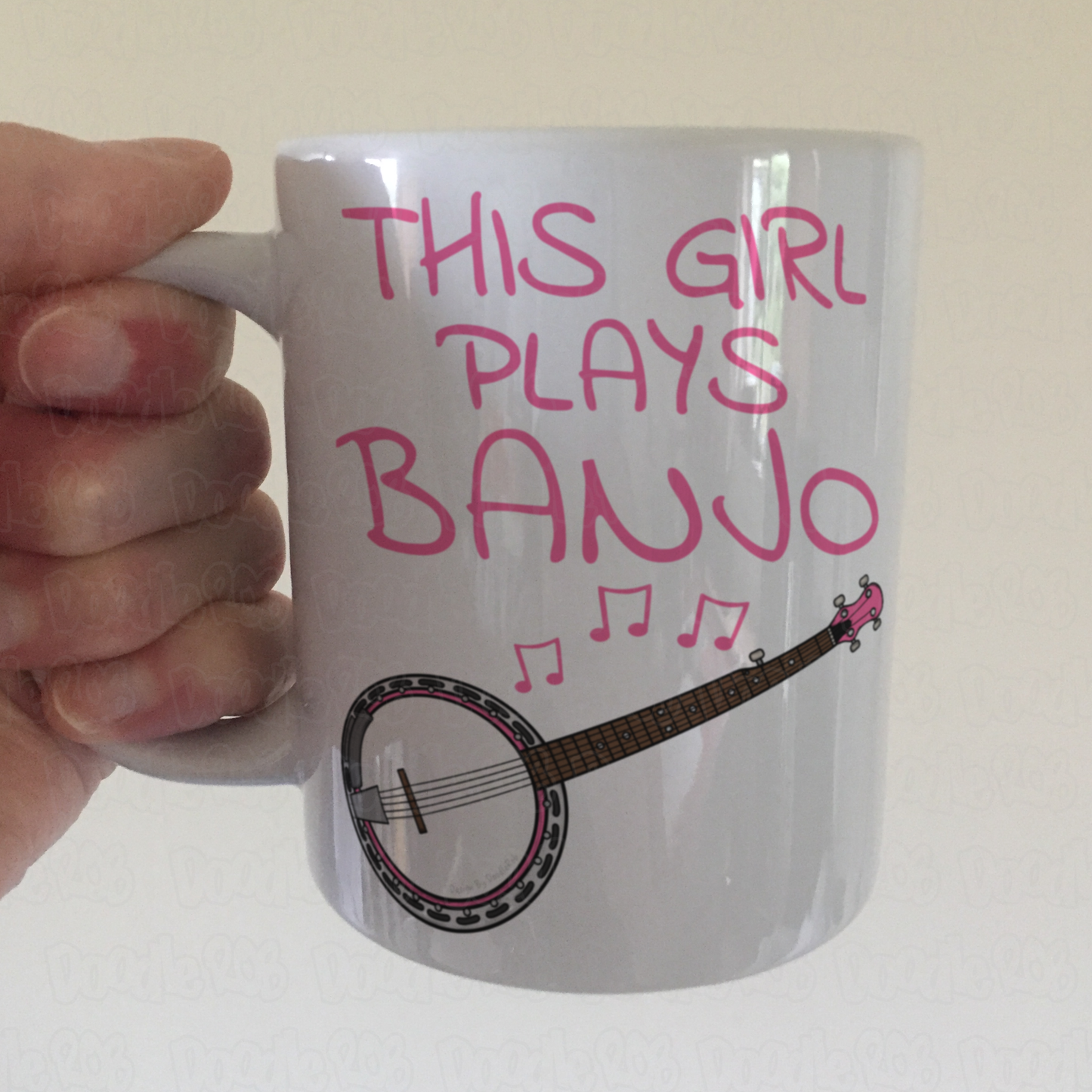 Pink Banjo Mug - This Girl Plays Banjo - Female Banjoist - Banjo Gift For Girl