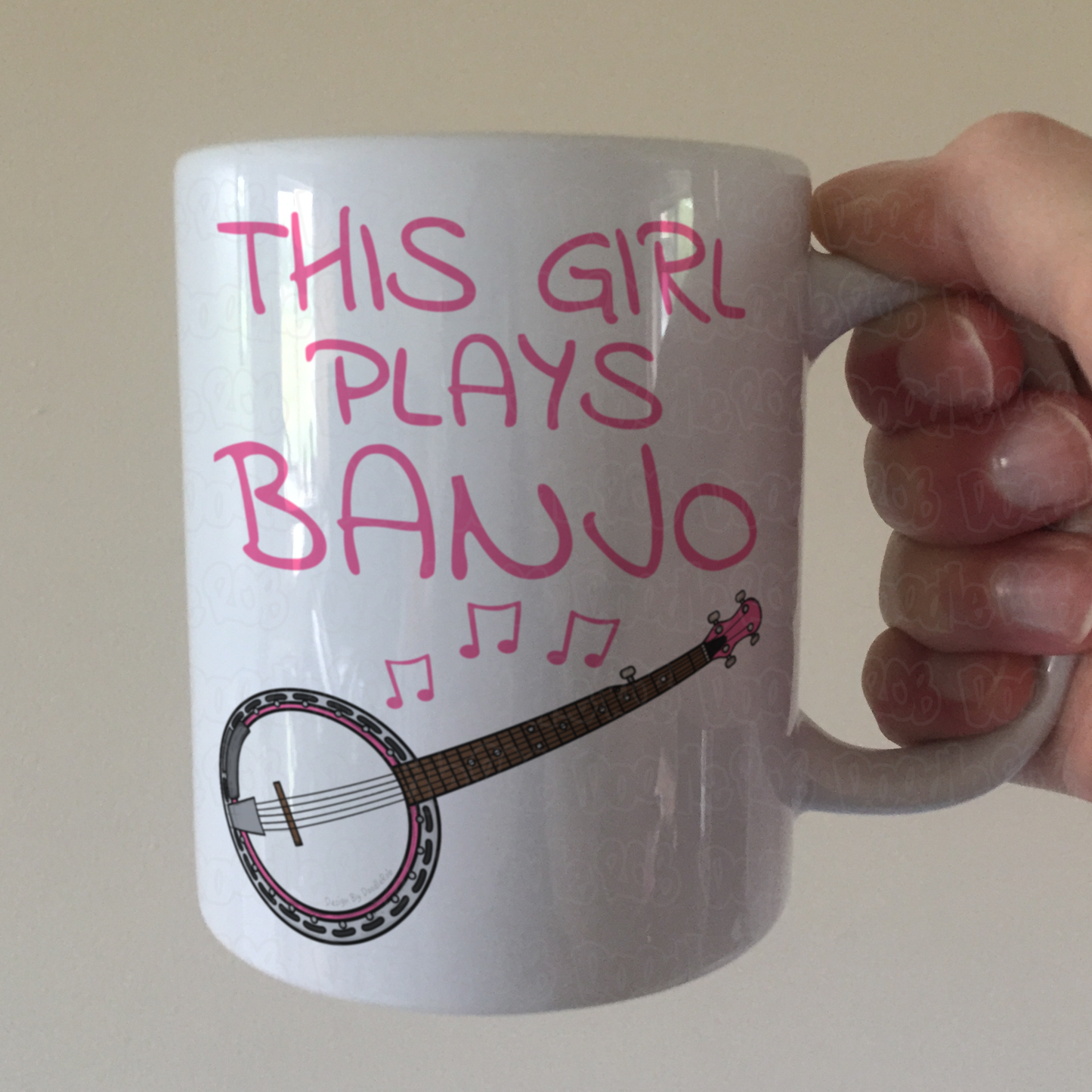 Pink Banjo Mug - This Girl Plays Banjo - Female Banjoist - Banjo Gift For Girl