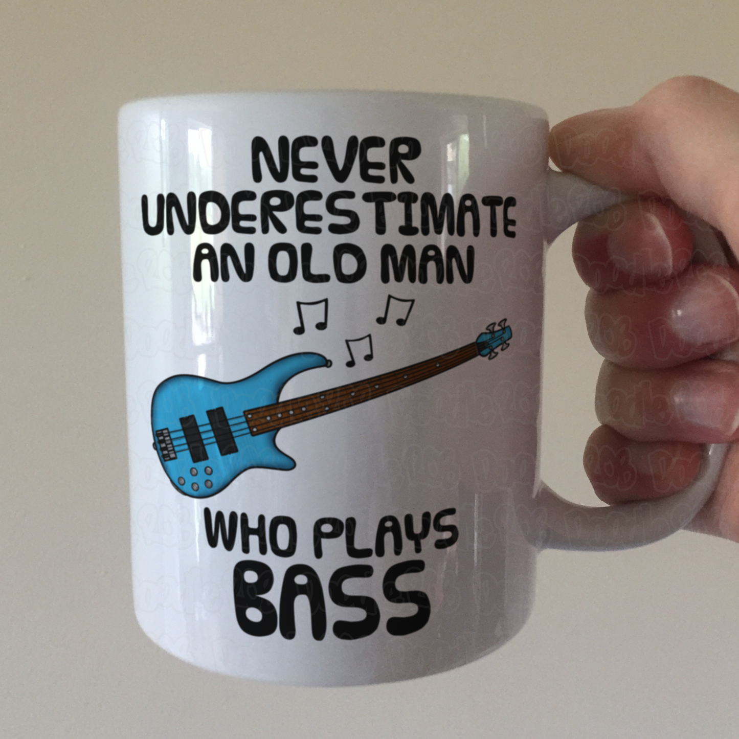 Funny Bass Guitar Mug - Never Underestimate An Old Man Who Plays Bass - Bassist Musician Gift For Him