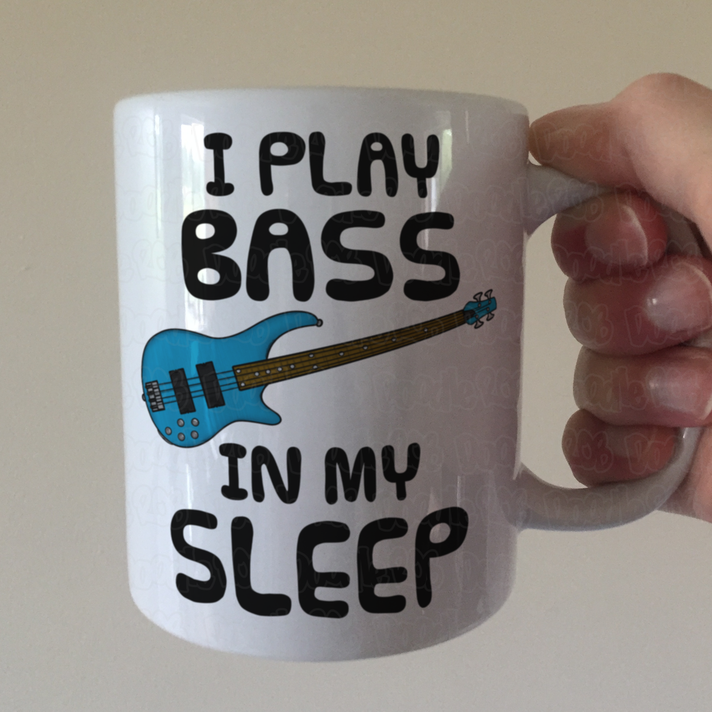 Funny Bass Guitar Mug - I Play Bass In My Sleep - Bassist Musician Gift