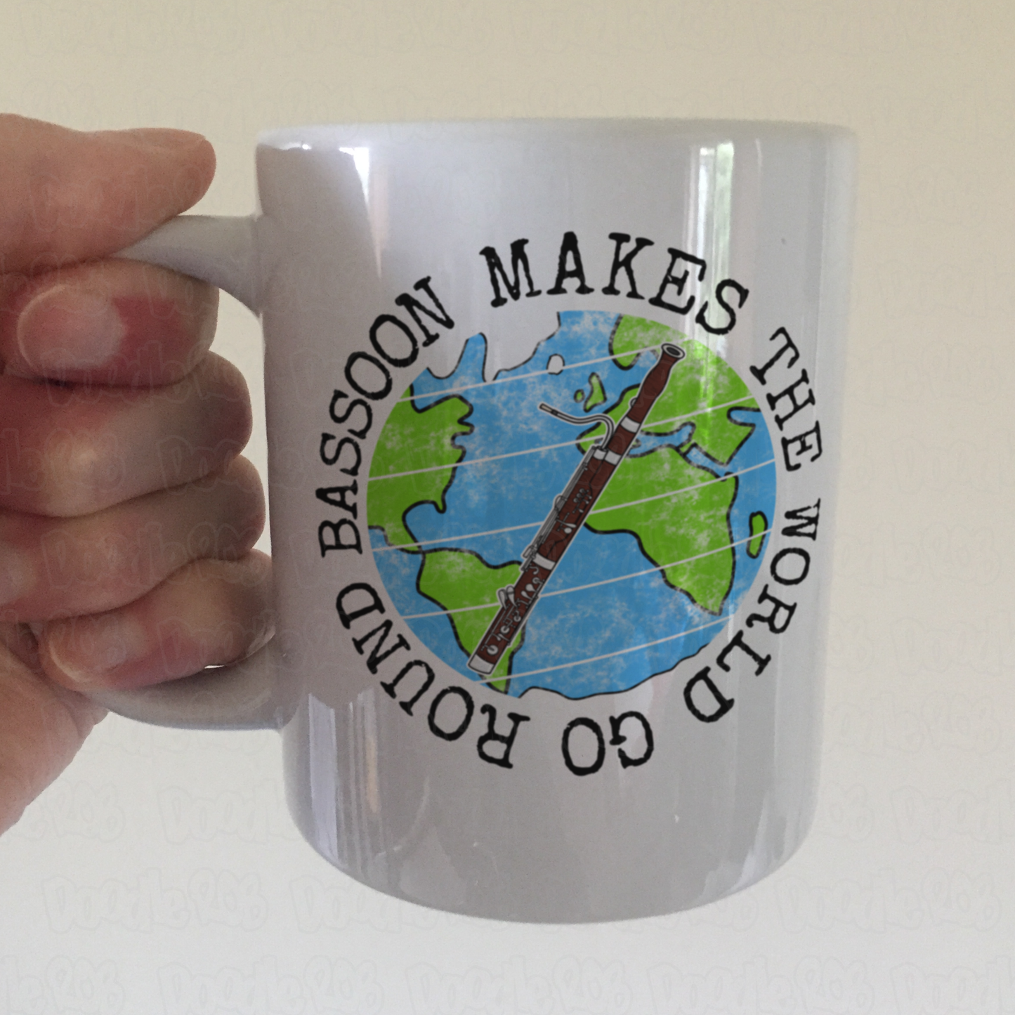 Bassoon Mug - Bassoon Makes The World Go Round - Bassoonist Mug - Woodwind Teacher Gift