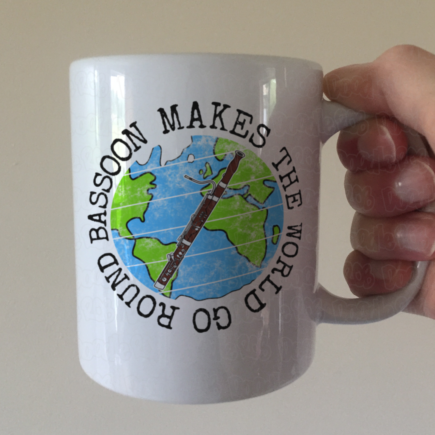 Bassoon Mug - Bassoon Makes The World Go Round - Bassoonist Mug - Woodwind Teacher Gift