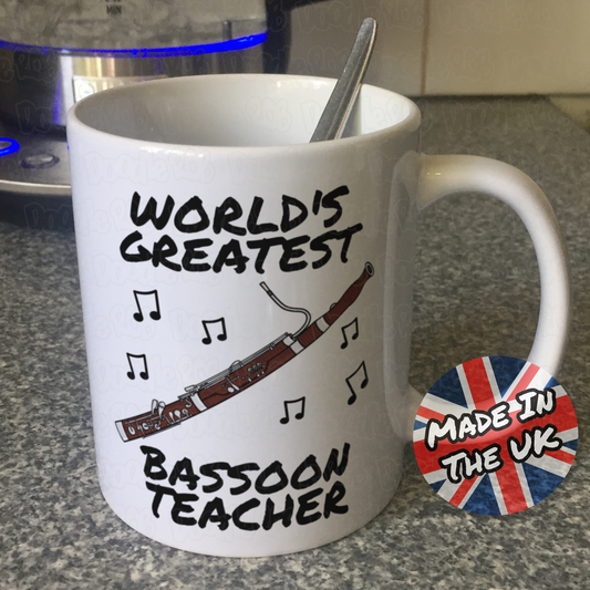 Bassoon Teacher Mug - World's Greatest Bassoon Teacher - Woodwind Teacher Gift