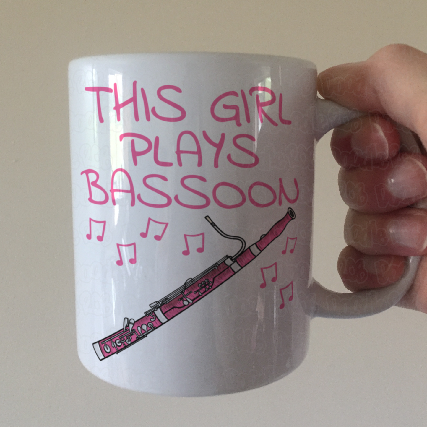 Pink Bassoon Mug - This Girl Plays Bassoon - Female Bassoonist Gift - Woodwind Musician Gift