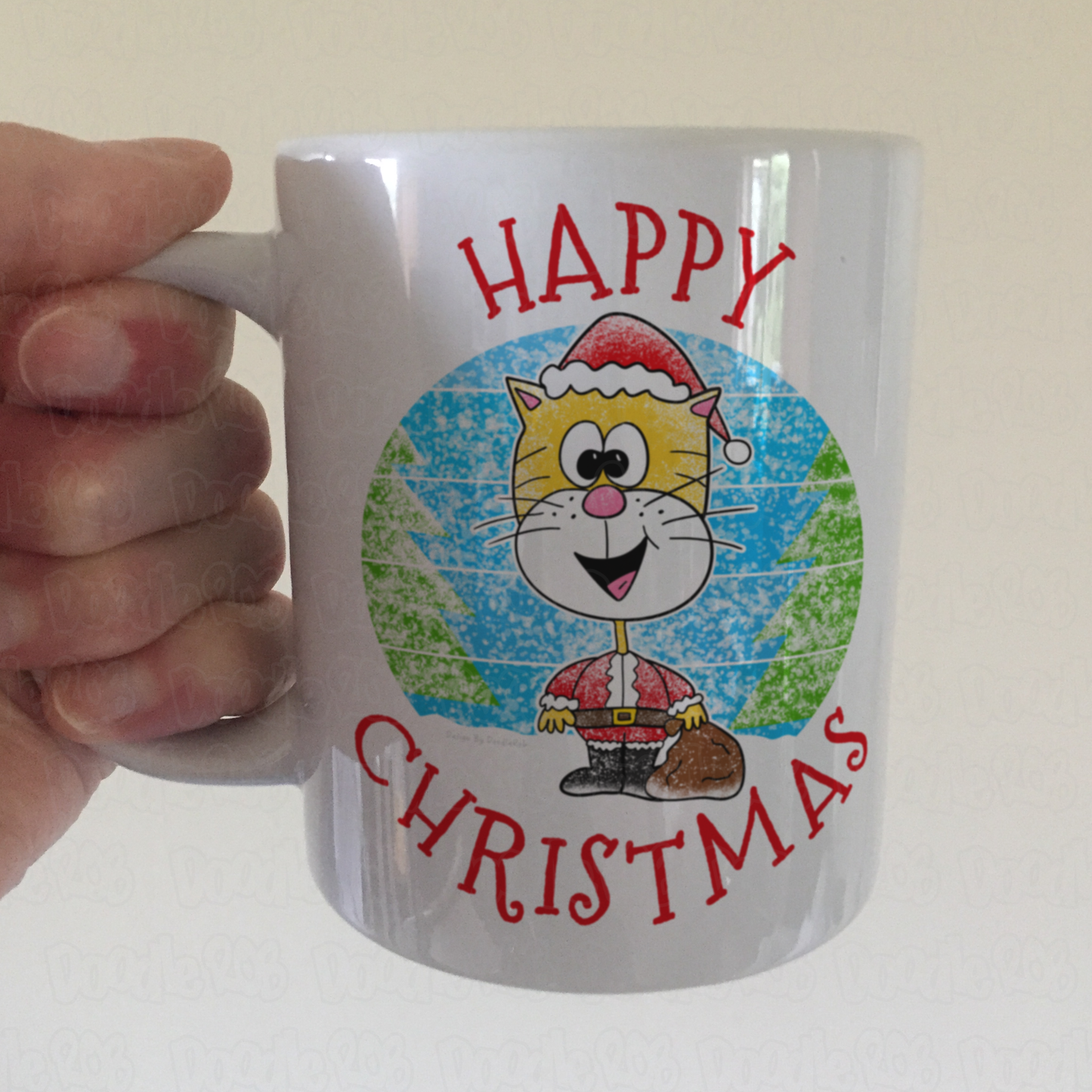 Cat Christmas Mug - Cat Lover Xmas Gift - Santa Claus Mug - Funny Animal Xmas Gift