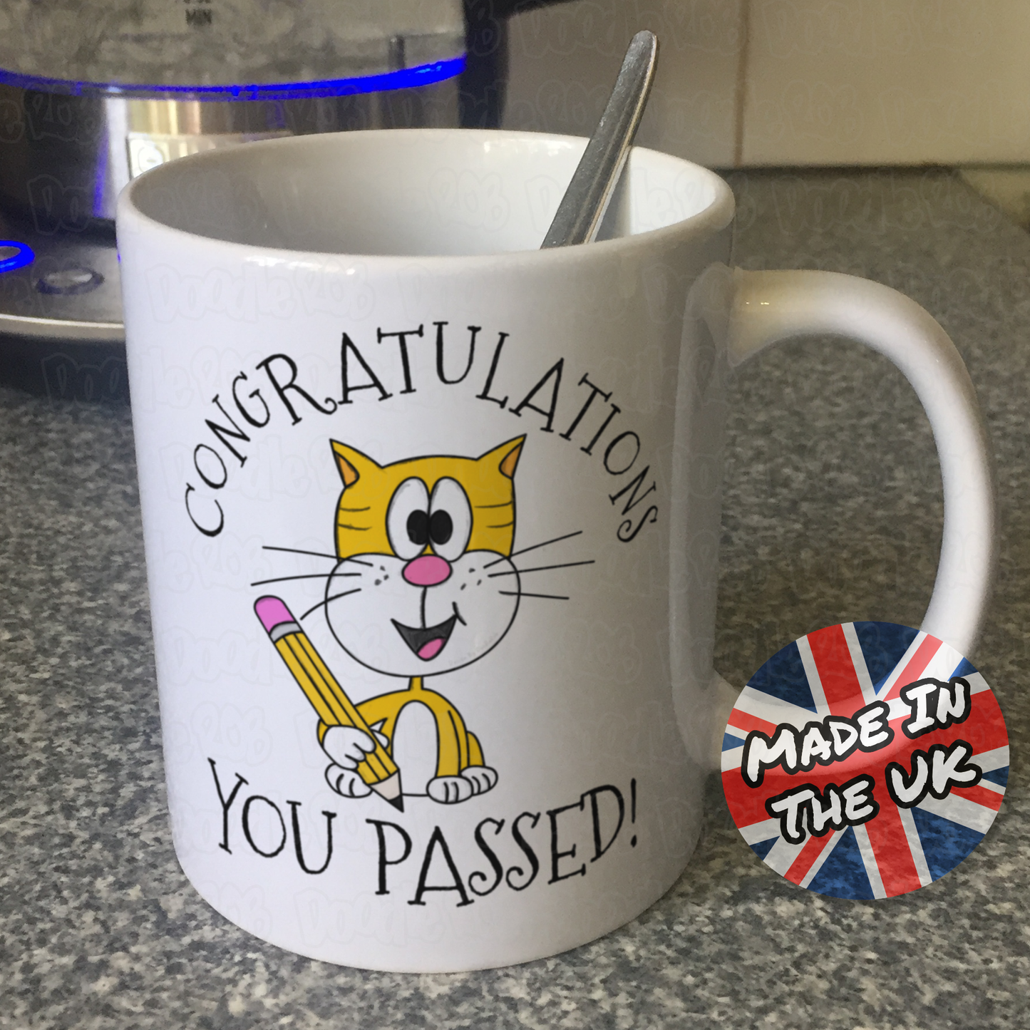 Cat School Mug - Congratulations You Passed - GCSE Exam Gift - School Exam Gift