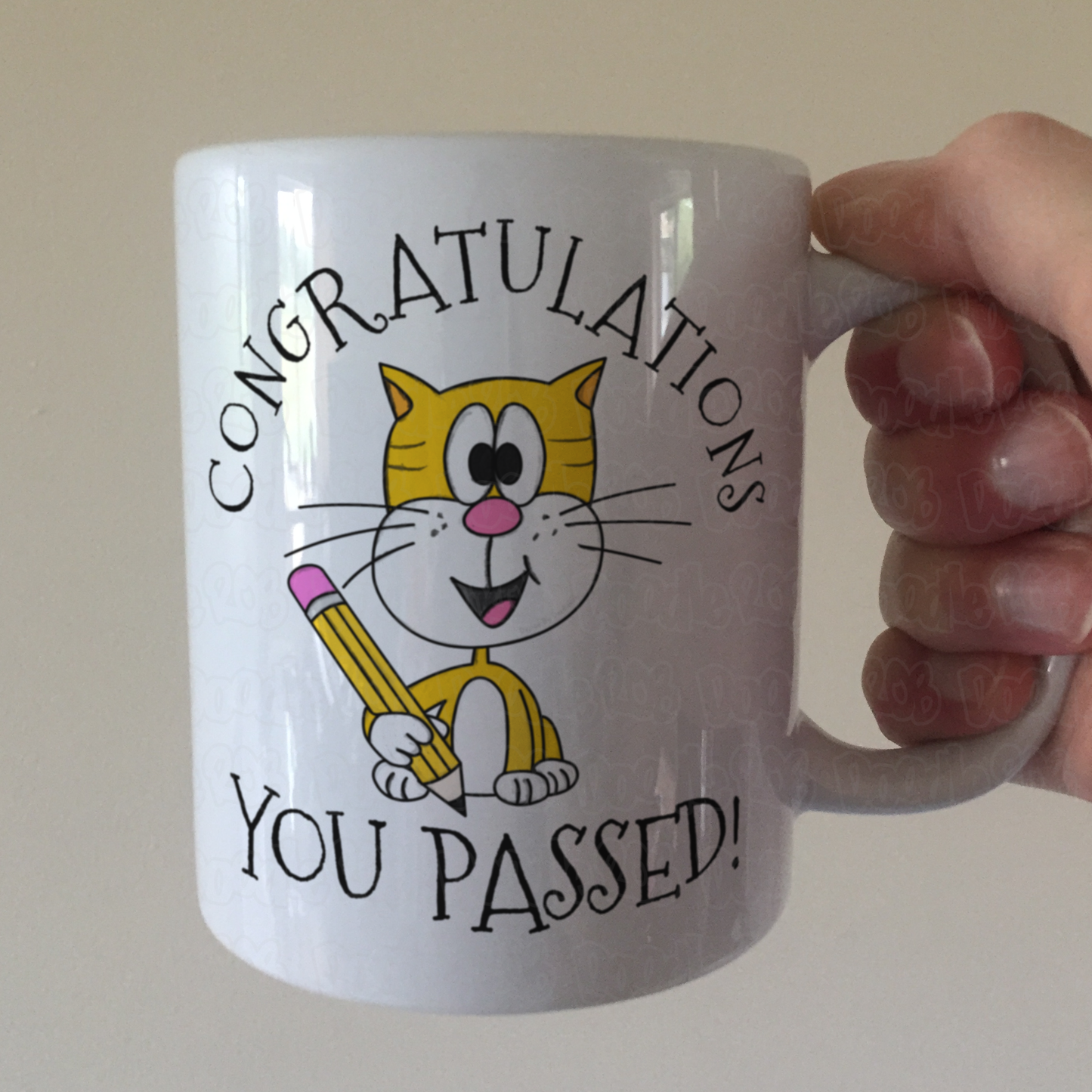 Cat School Mug - Congratulations You Passed - GCSE Exam Gift - School Exam Gift
