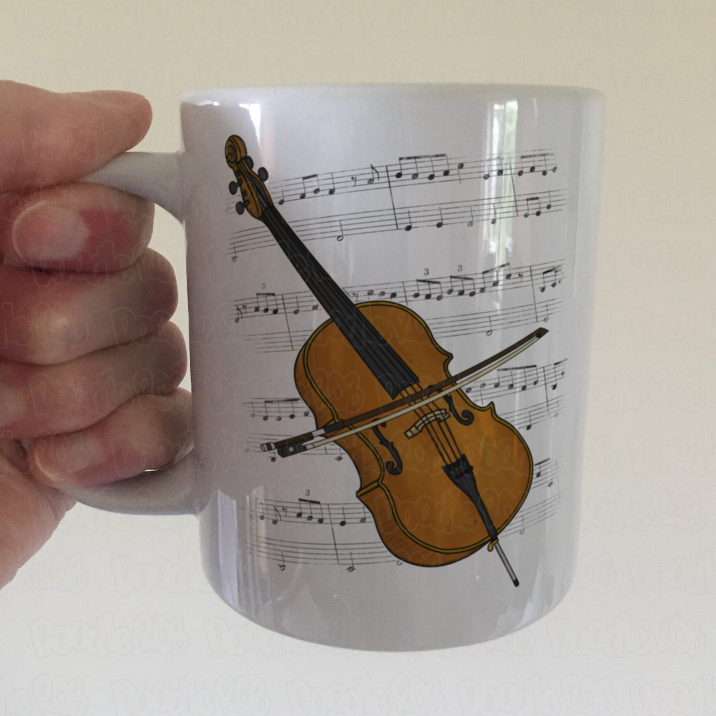 Cello Music Notation Mug (Colour) - Cellist Mug - String Teacher Gift
