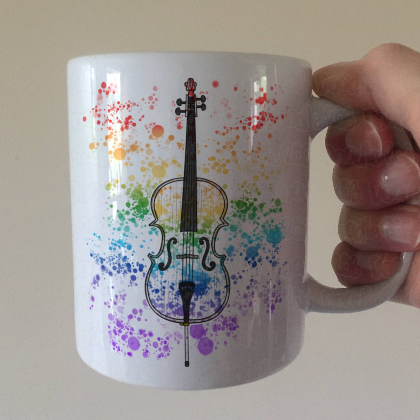 Cello Rainbow Mug - Gift For Cellist - Cello Teacher Mug - String Musician Gift