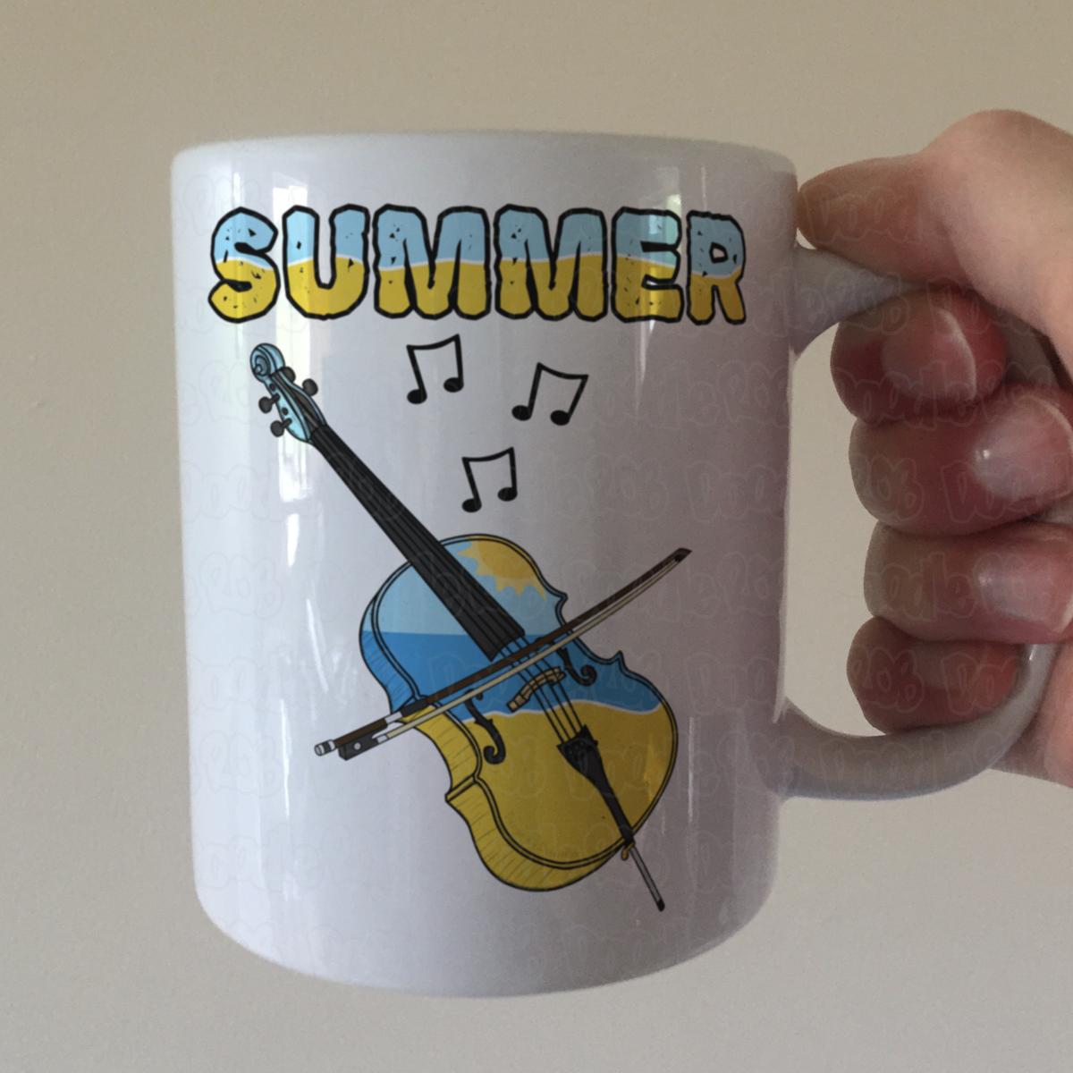 Cello Summer Mug - Cellist Mug - Summer Musician Gift