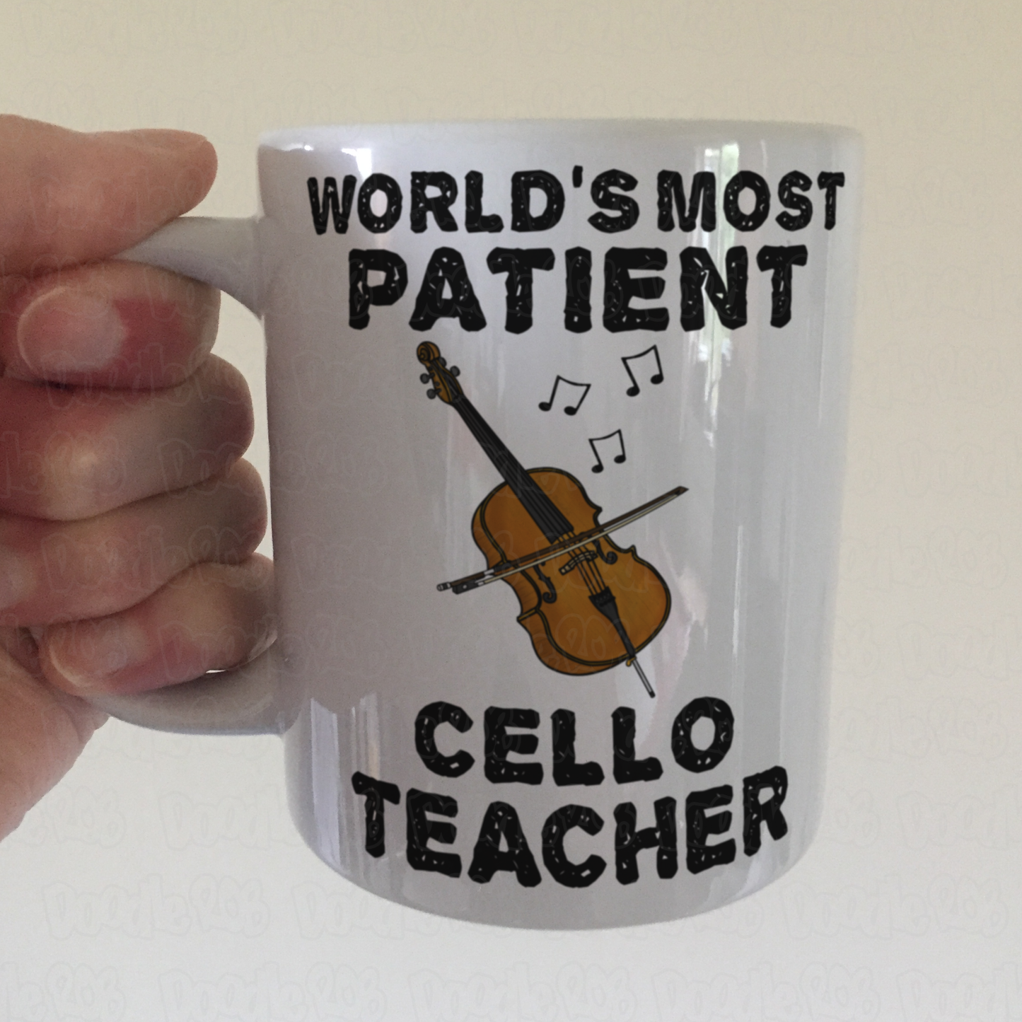 Funny Cello Teacher Mug - World's Most Patient Cello Teacher - String Teacher Sarcastic Gift