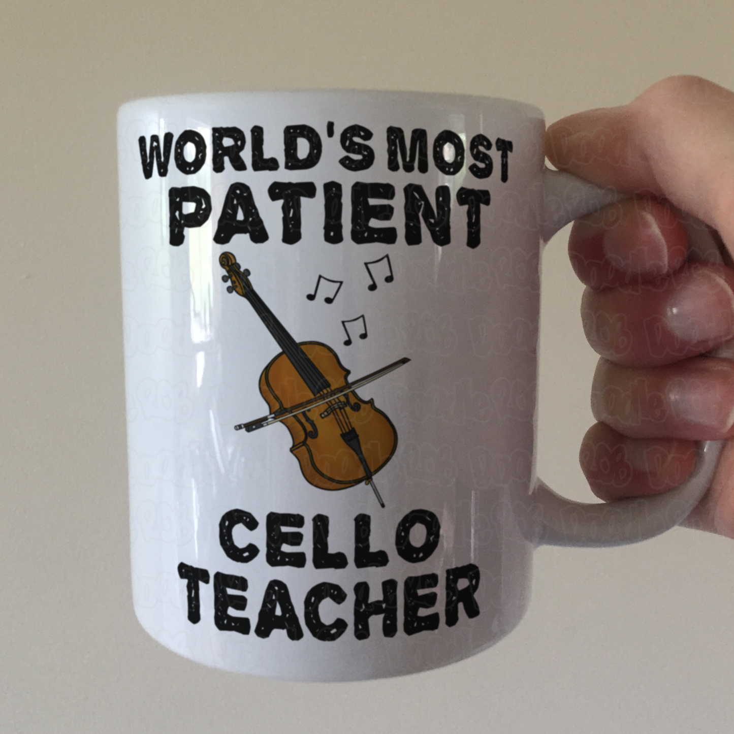 Funny Cello Teacher Mug - World's Most Patient Cello Teacher - String Teacher Sarcastic Gift
