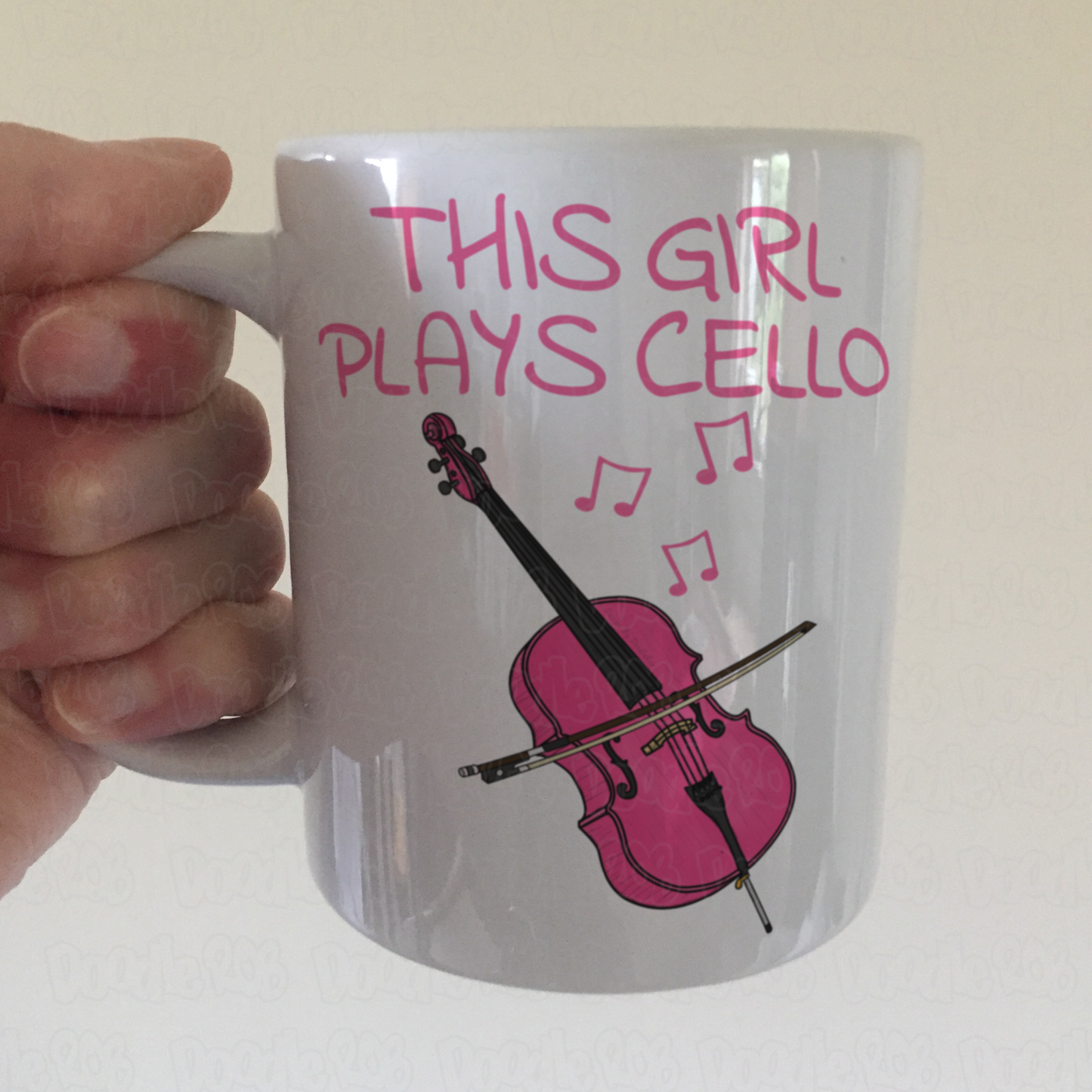 Pink Cello Mug - This Girl Plays Cello - Female Cellist Mug - String Musician Gift For Her