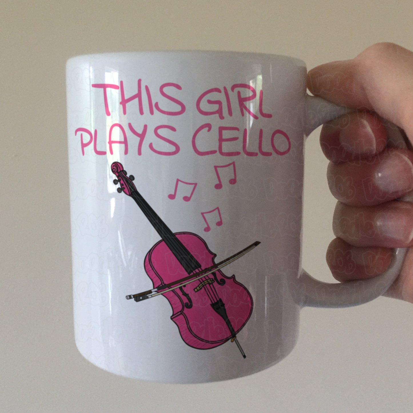 Pink Cello Mug - This Girl Plays Cello - Female Cellist Mug - String Musician Gift For Her