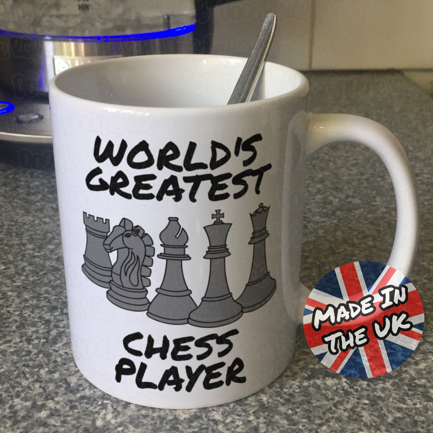 Funny Chess Mug (Black Pieces) - World's Greatest Chess Player - Chess Teacher Gift