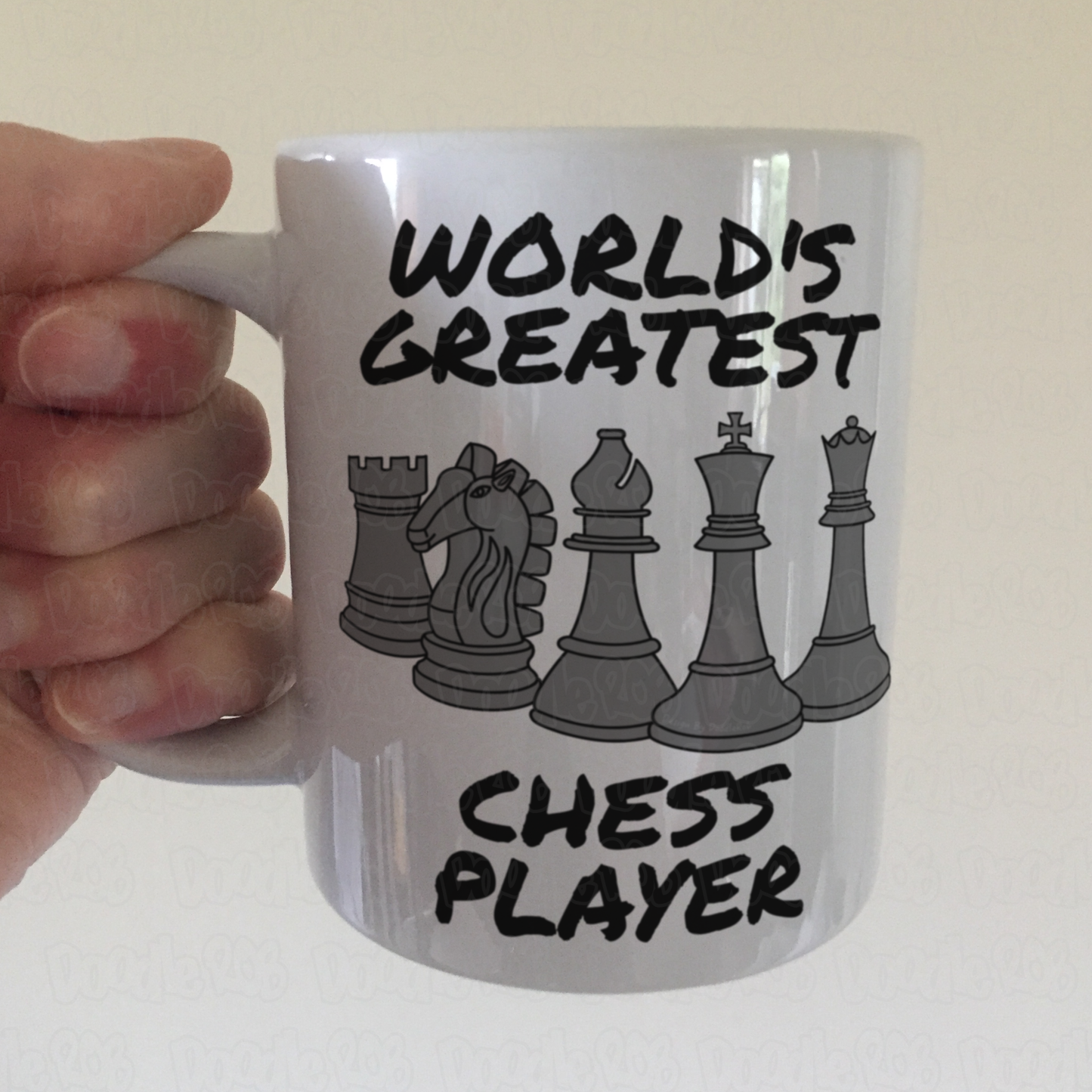 Funny Chess Mug (Black Pieces) - World's Greatest Chess Player - Chess Teacher Gift