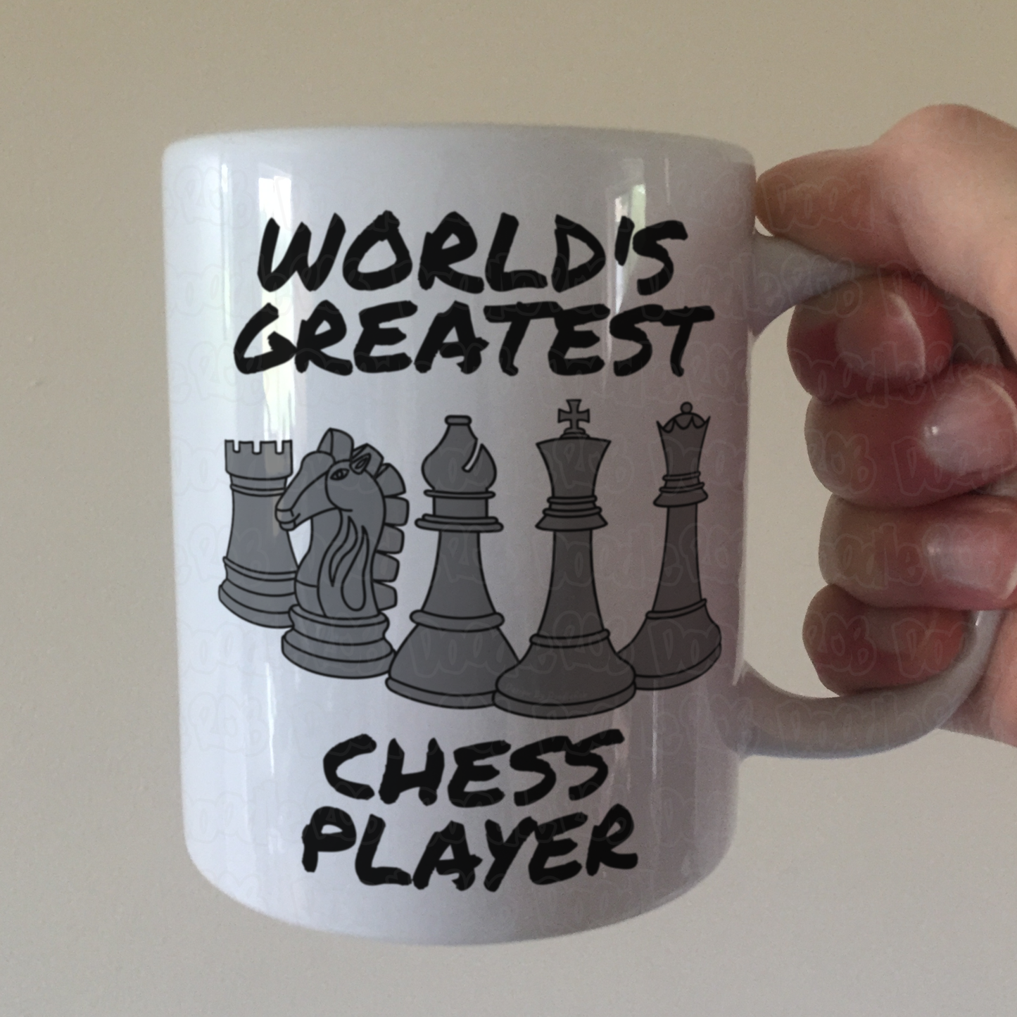 Funny Chess Mug (Black Pieces) - World's Greatest Chess Player - Chess Teacher Gift