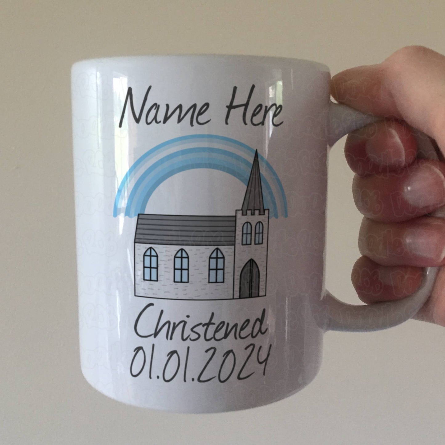 Personalised Christening Mug For Boy - Church Christening Gift - Custom Baptism Gift