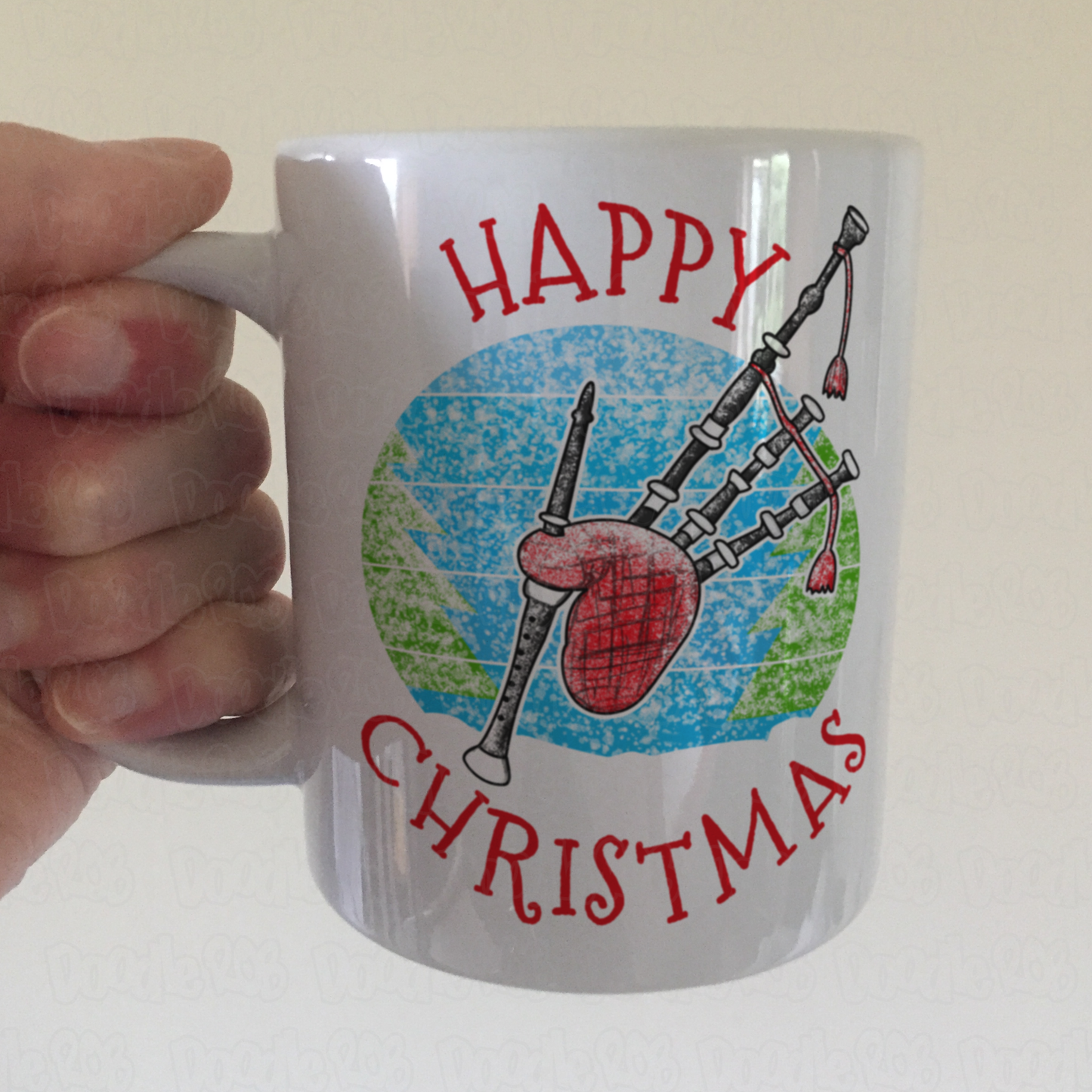 Bagpipes Christmas Mug - Xmas Gift For Piper - Scottish Musician Christmas Gift