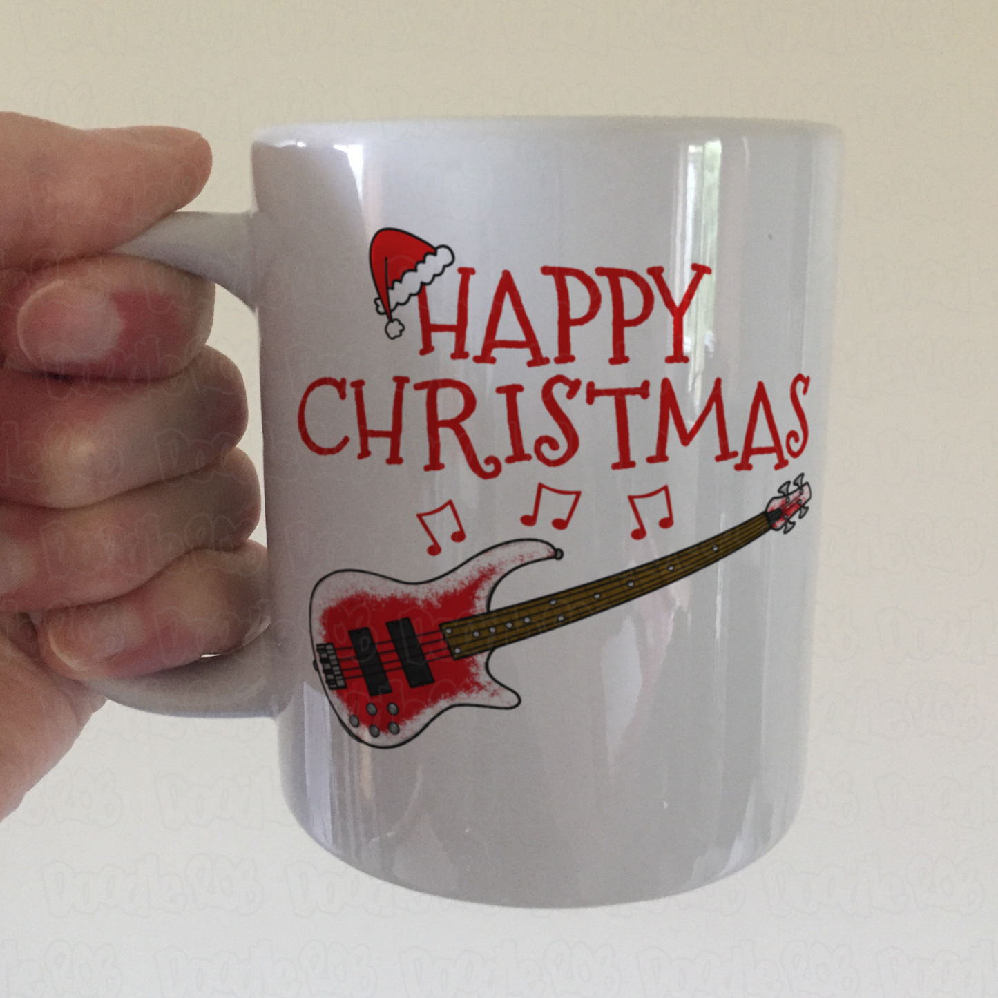 Bass Guitar Christmas Mug - Bassist Xmas Gift - Bass Teacher Mug