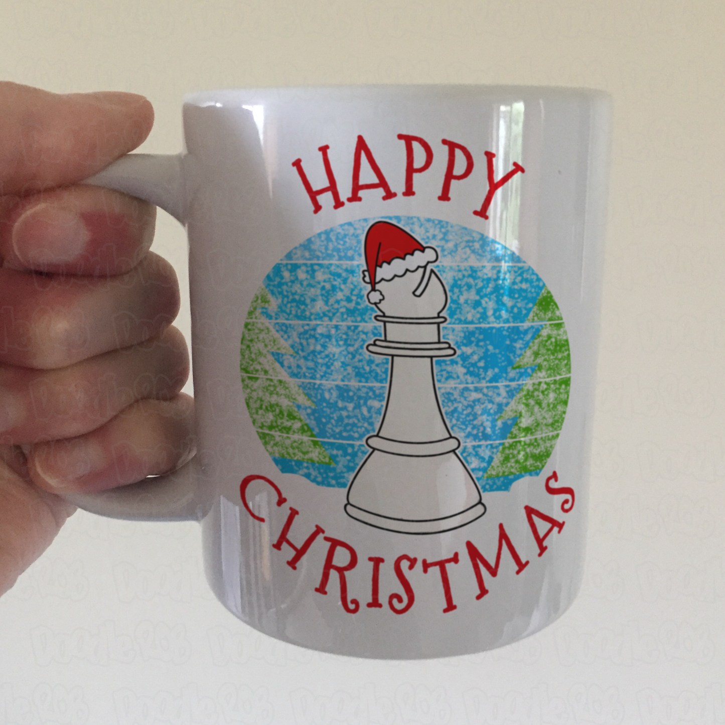 Chess Christmas Mug - Chess Bishop Mug - Xmas Gift For Chess Player